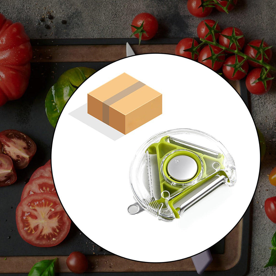 Multi-Blade Rotary Vegetable Peeler & Slicer for Kitchen Use - Happy Price - Image 1