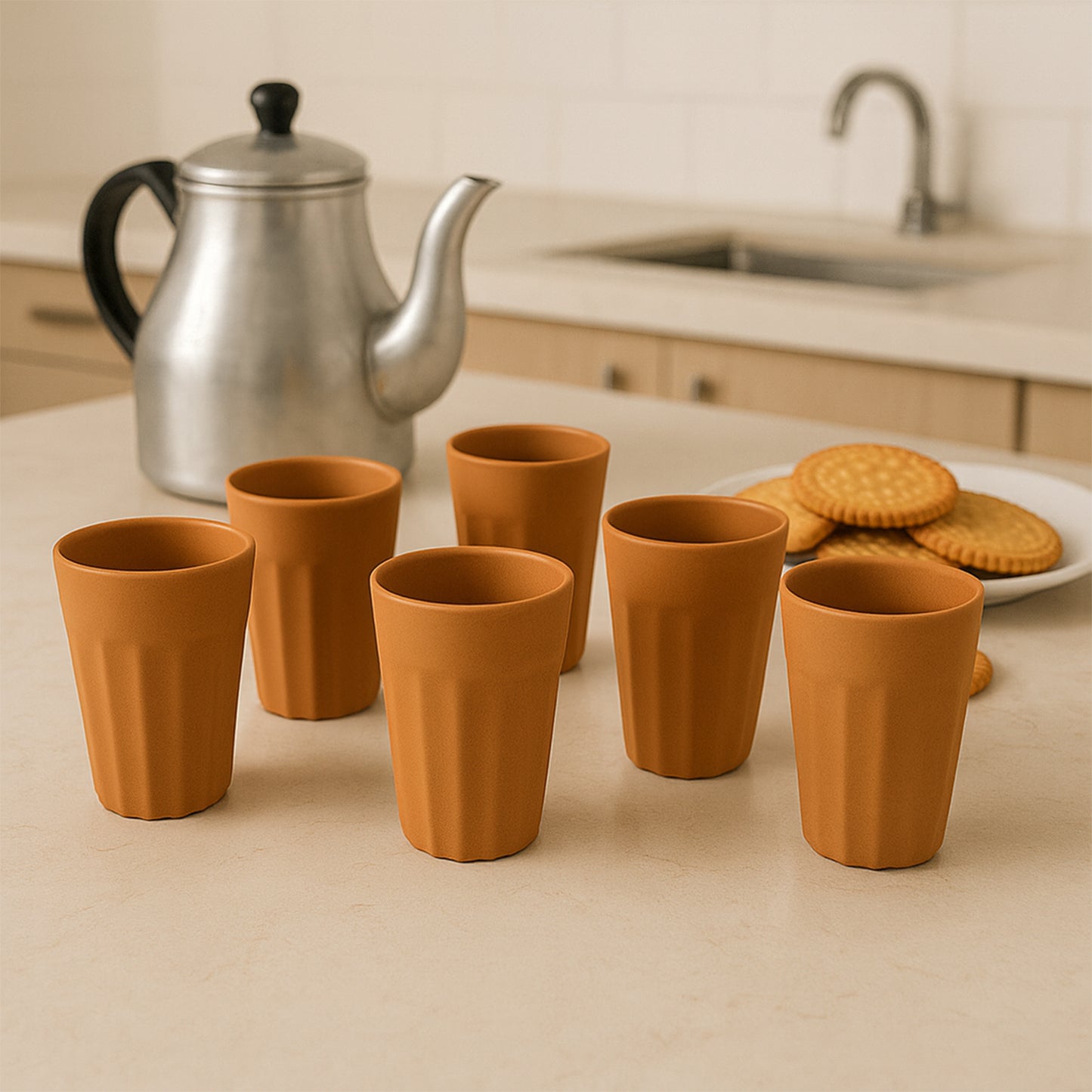 Set of 6 Traditional Chai Cups, 125 ML Each - Durable Glassware for Hot Beverages - Happy Price - Image 3