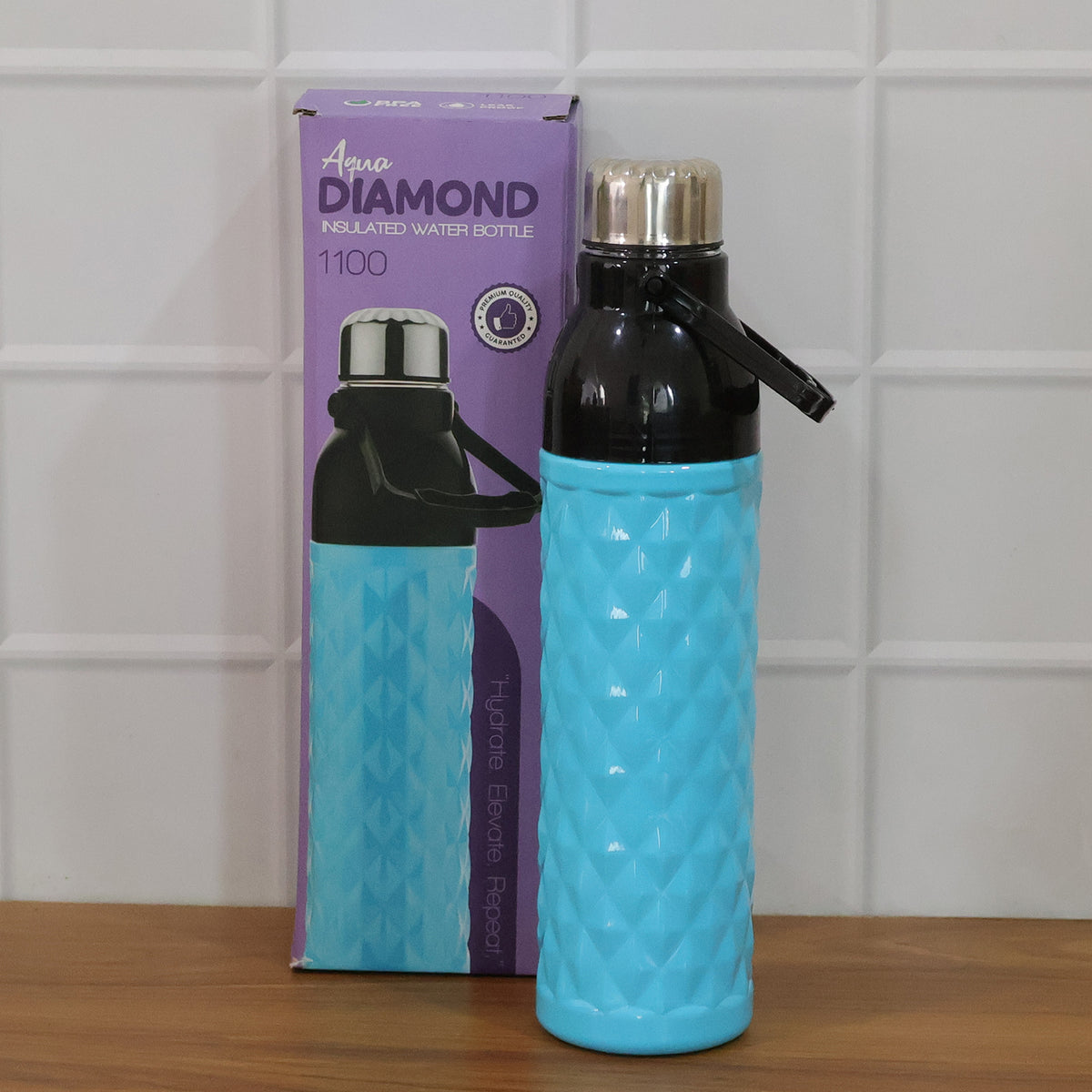 1100 ML Diamond Texture Sports Water Bottle with Strap (1 Pc) - Happy Price - Image 7