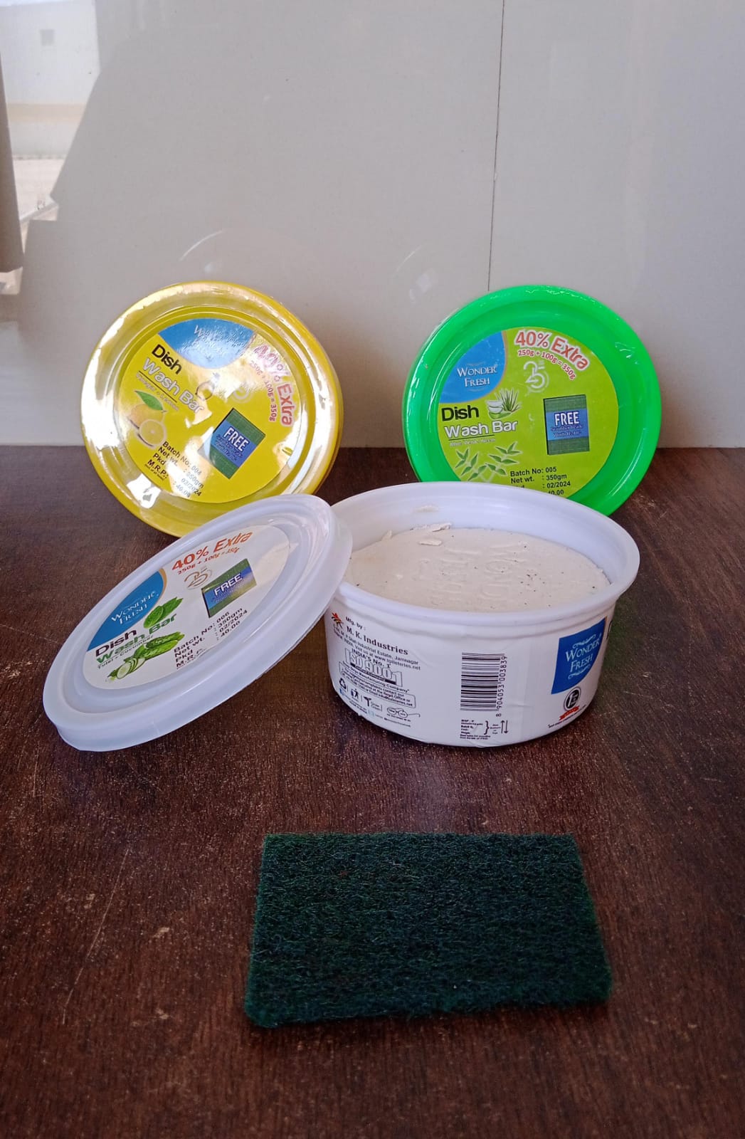 Fresh Mix Flavor Round Dishwash Bar With Super Scrubber Free Complete Dishwashing Solution Tough Stains Remover (350 Gm) - Happy Price - Image 7