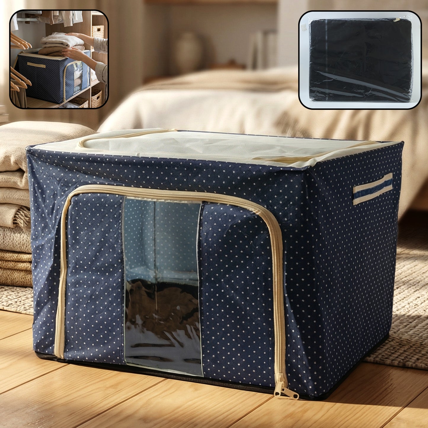 Foldable Cloth Storage Box 50x40 cm - Collapsible Organizer with Zipper - Great Price - Image 2