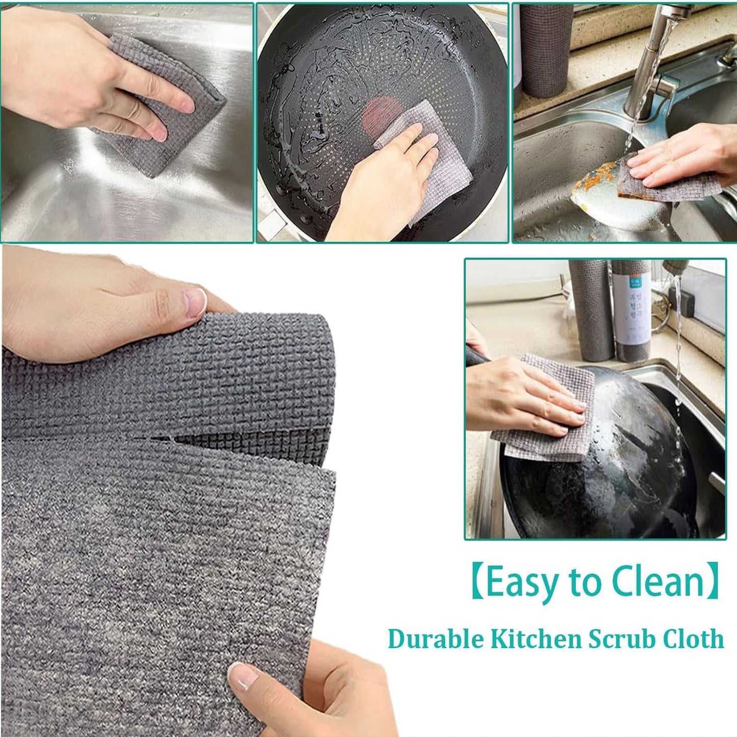 Durable Kitchen Scrub Cloth Microfiber Cleaning Cloth Roll Kitchen Wear-resistant Cloth 2022cm Multipurpose Cleaning Cloths For Kitchen (1pc) - Happy Price - Image 6