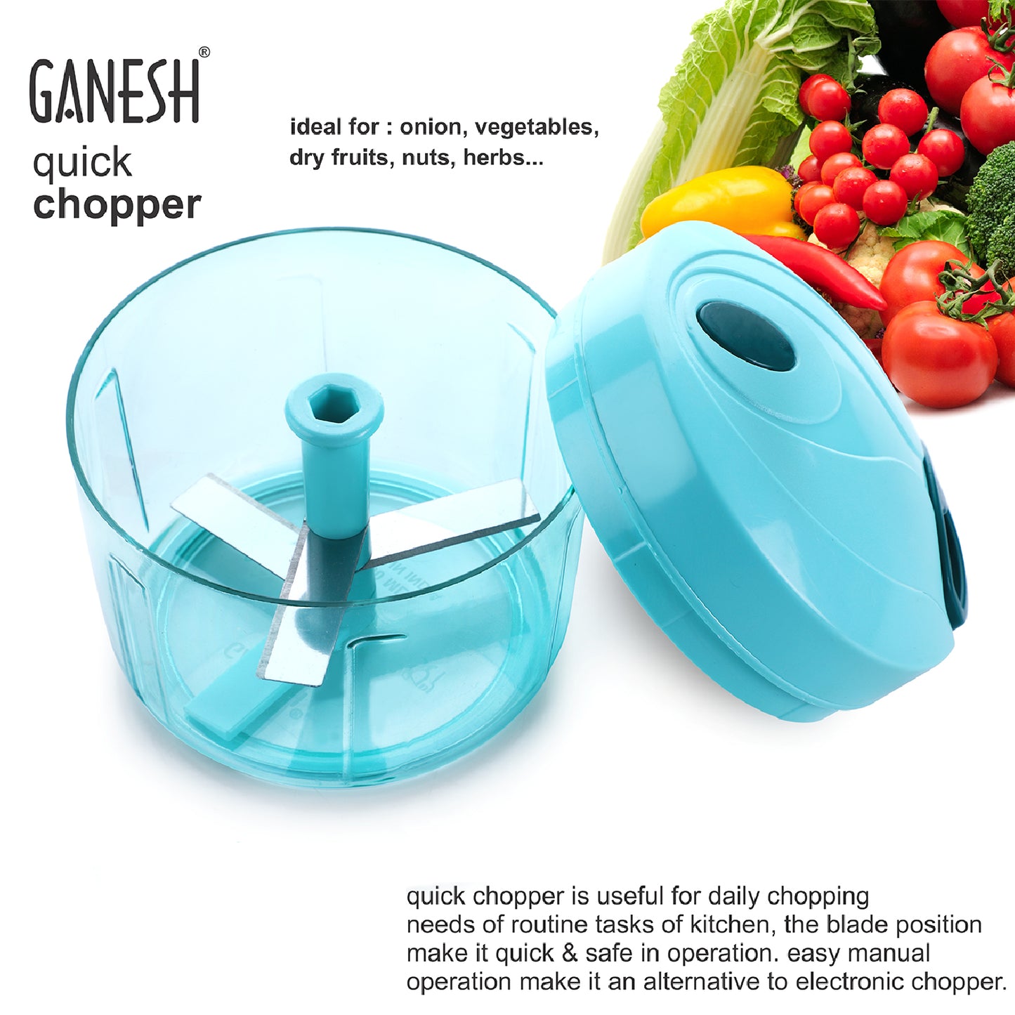 Ganesh Quick Vegetable Chopper (1 Unit Chopper)(725 Ml) - Happy Price - Image 2