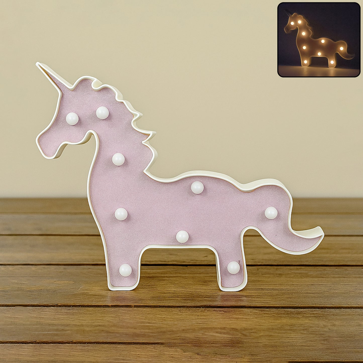 Unicorn Shaped LED Decorative Night Light - 1 Pc Battery Operated Lamp for Kids Room - Happy Price - Image 3