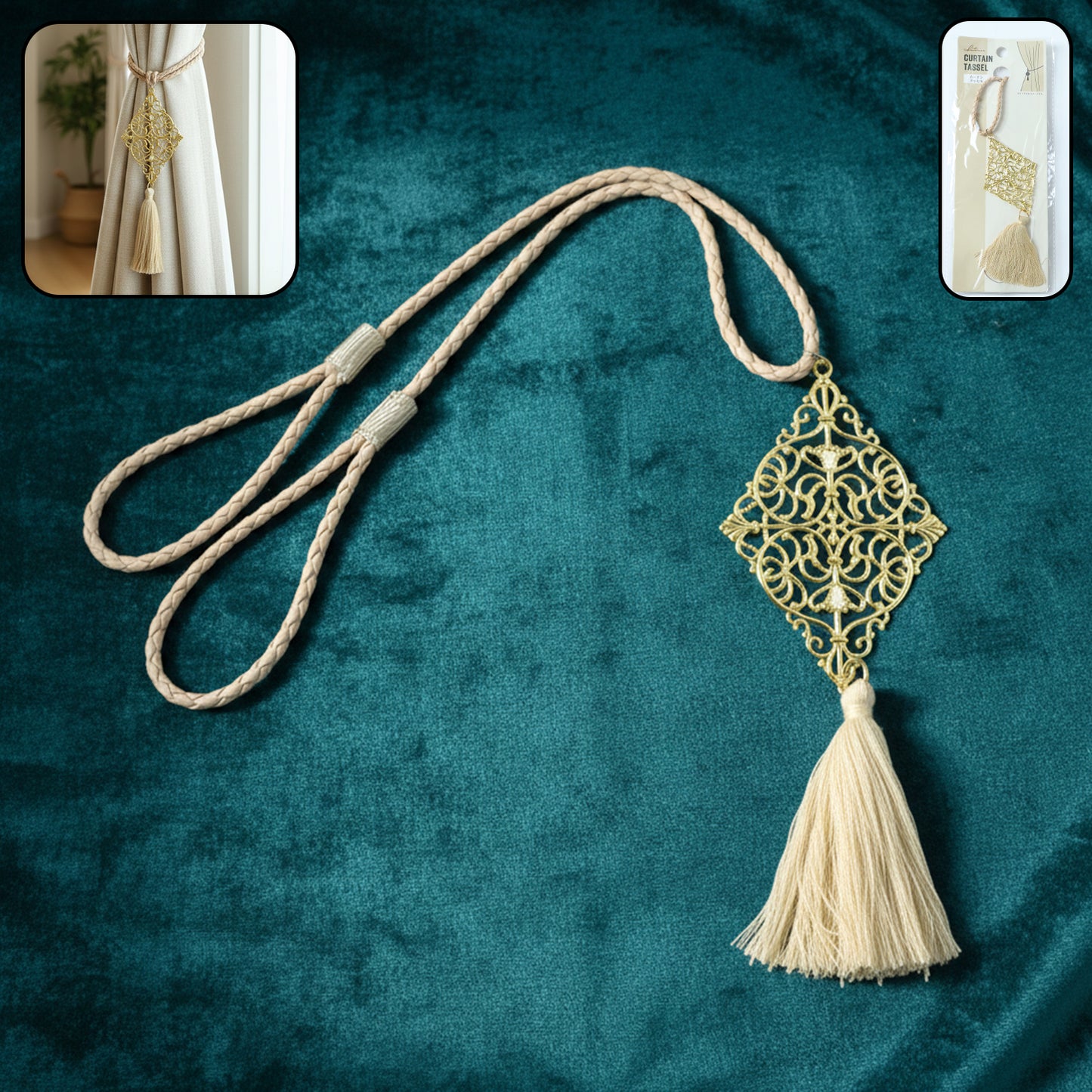 Decorative Curtain Tieback Tassel (1 Pc) - Elegant Braided Rope Holder - Happy Price - Image 2