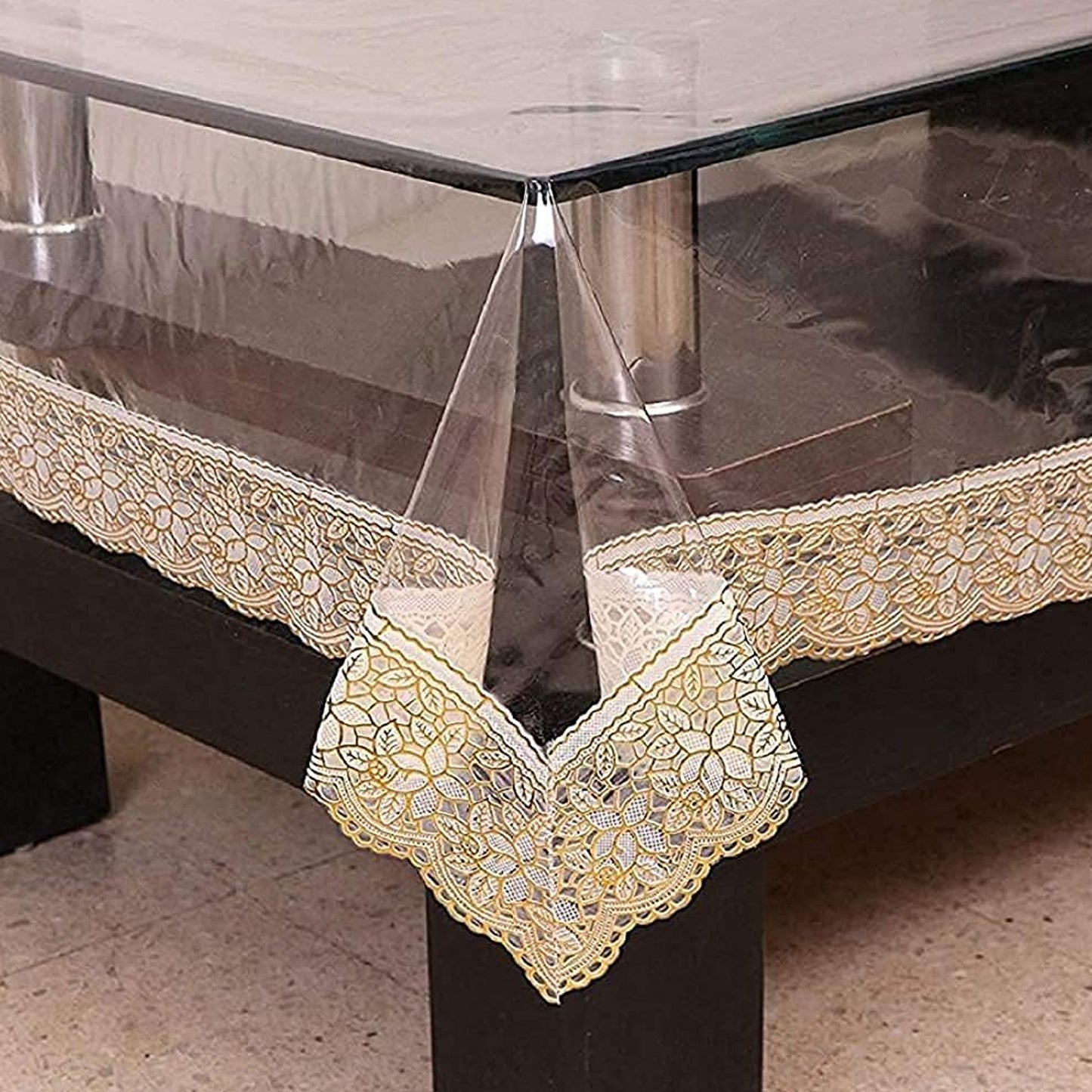 87x59 Inch Clear PVC Table Protector with Decorative Edge - 1 Piece - Great Price - Image 6