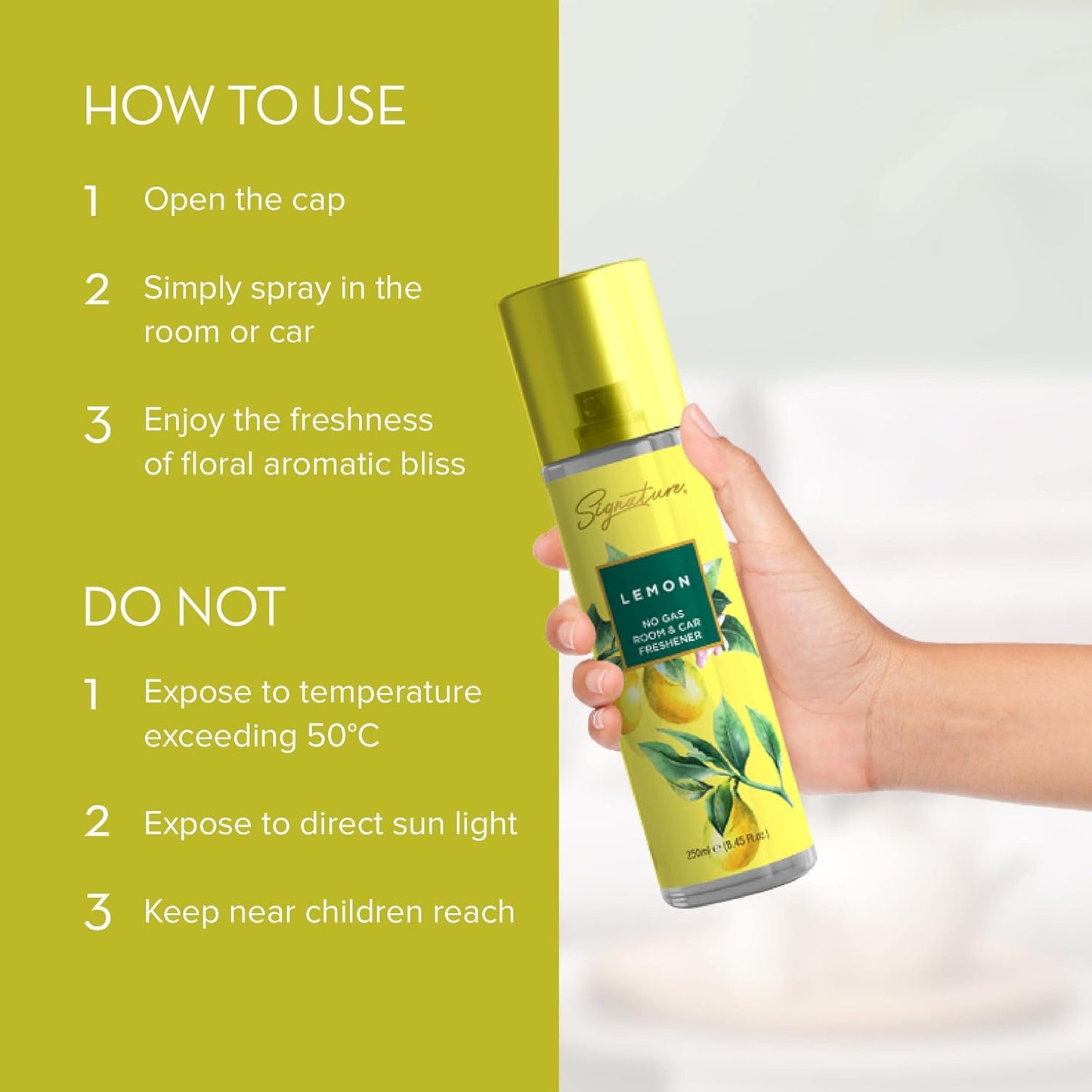 Signature Lemon Air Freshener Spray 250 ML for Car & Home - Great Price - Image 6