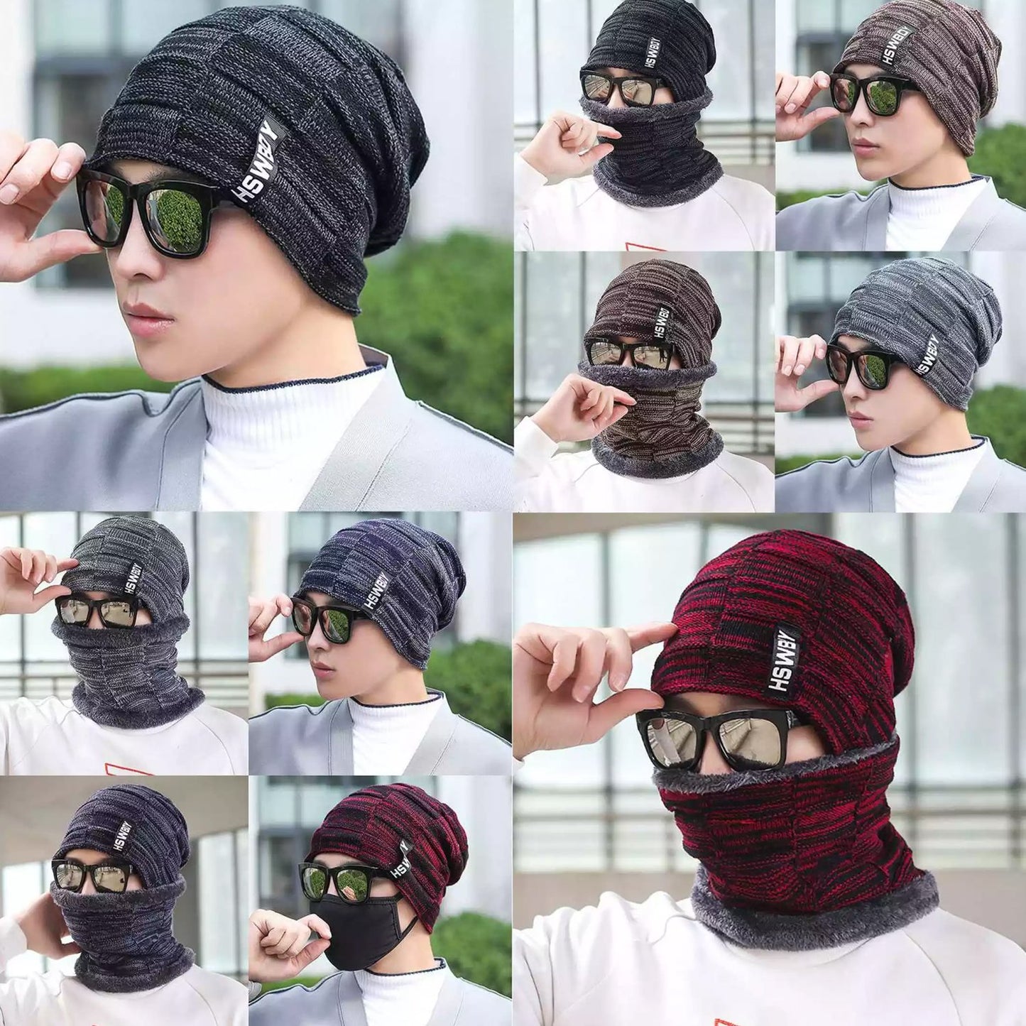 Soft Woollen Beanie Cap and Muffler Set for Men & Women - Happy Price - Image 3
