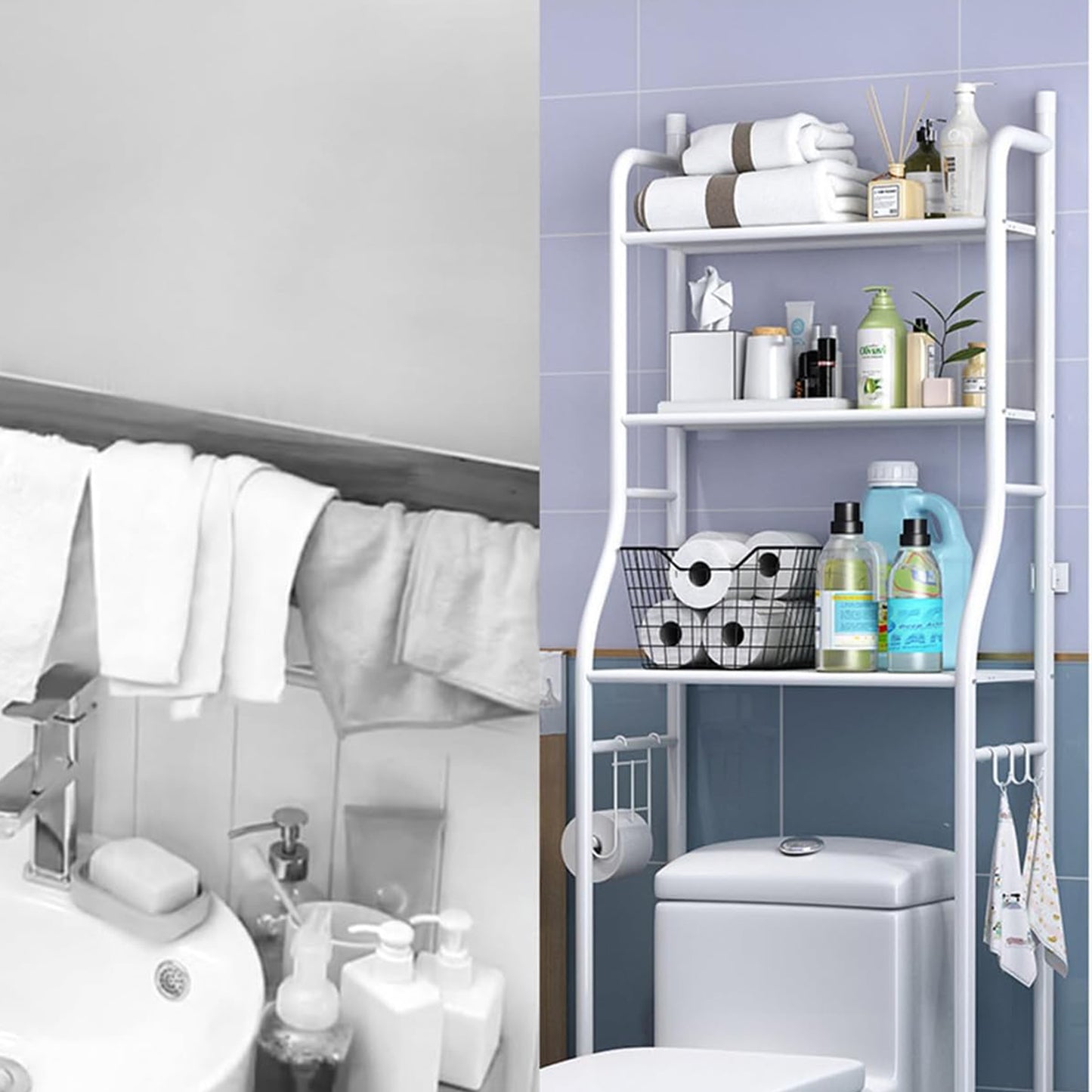 Multi-Layer Floor Stand Storage Rack for Bathroom & Laundry Room - Happy Price - Image 2
