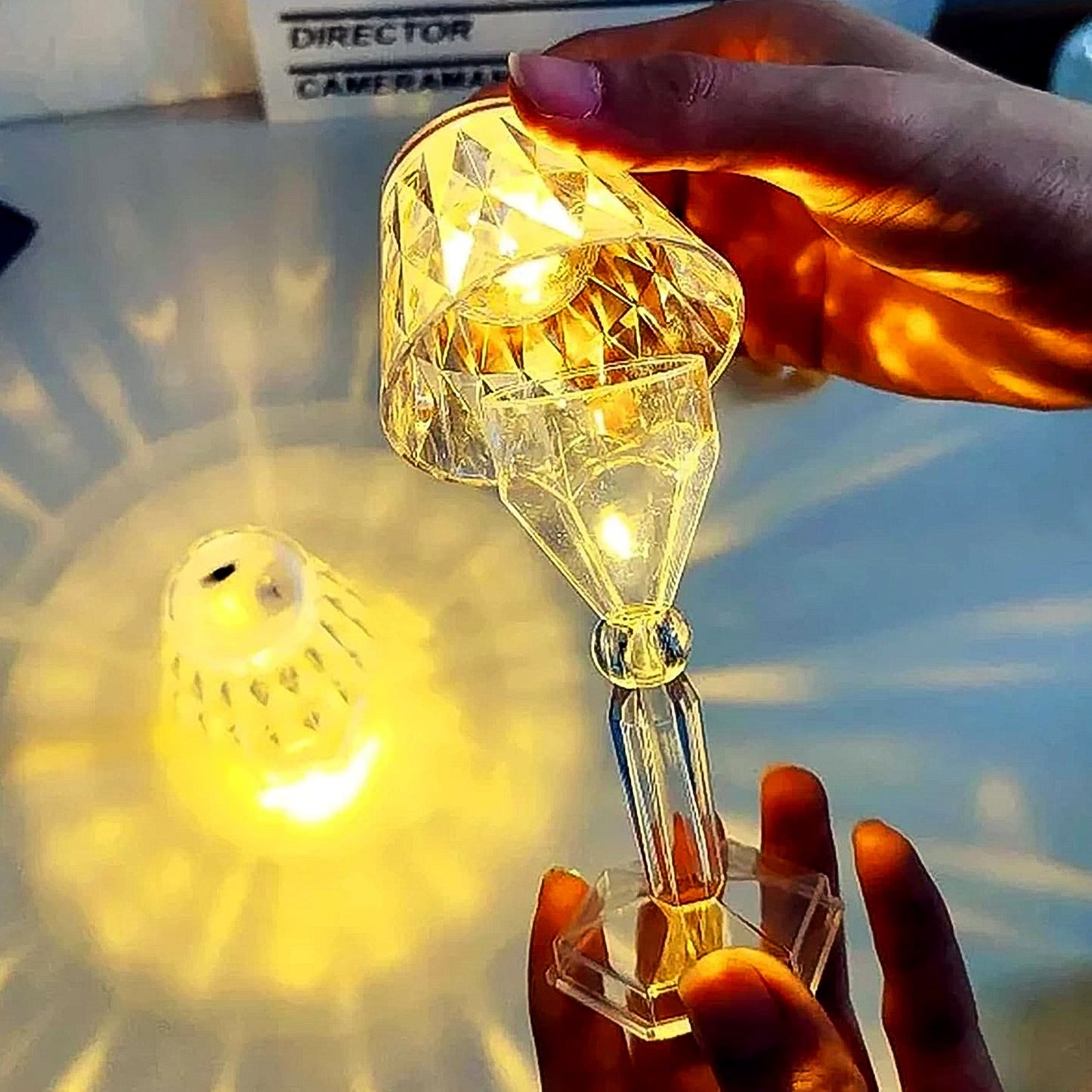 LED Projection Night Light Lamp - Decorative Flameless Acrylic Candle for Home Decor (1 Pc) - Happy Price - Image 4