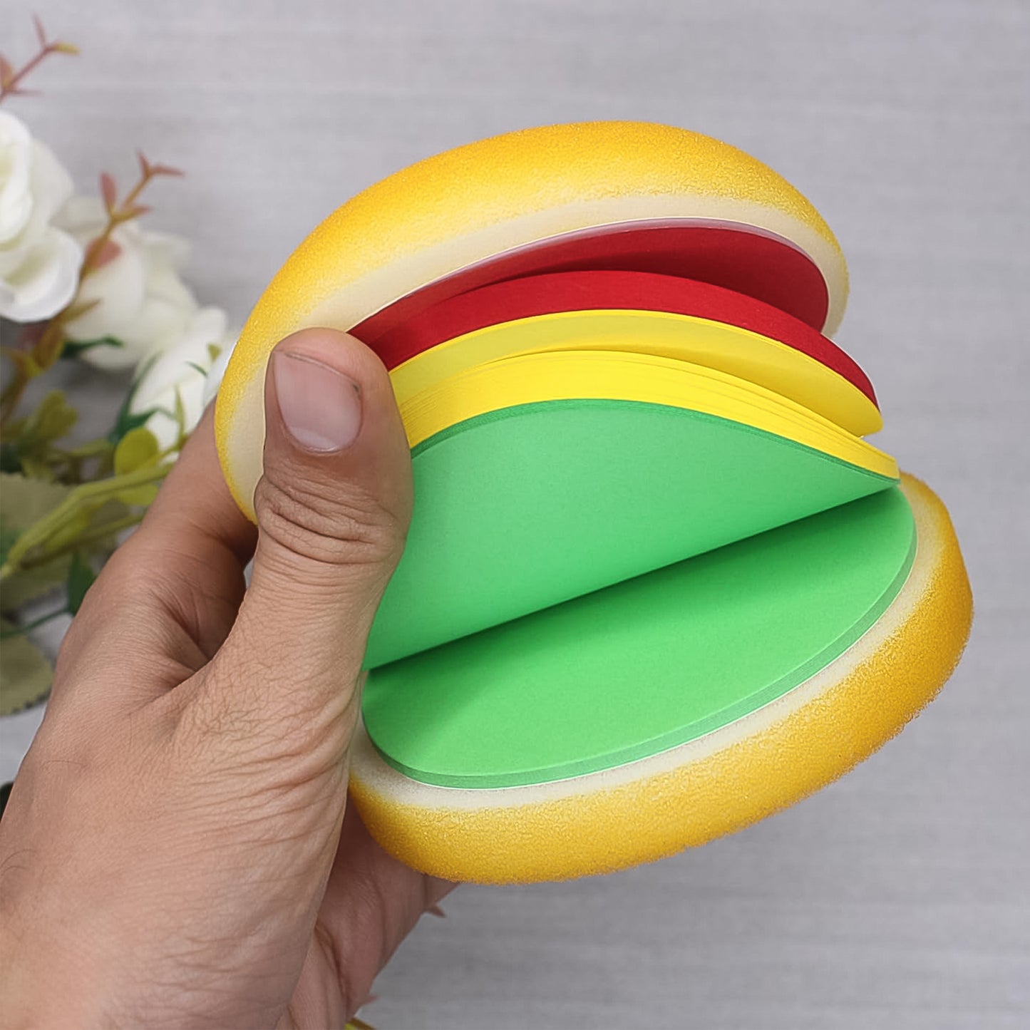 Burger Shaped Notepad Sticky Notes Memo Pads Unique Mini Notes (Multicolor) - Happy Price - Image 4