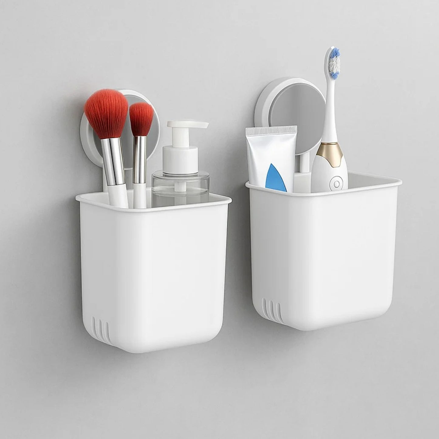 Wall Mounted Bathroom Organizer Cups - 2 Pc Set - Happy Price - Image 2