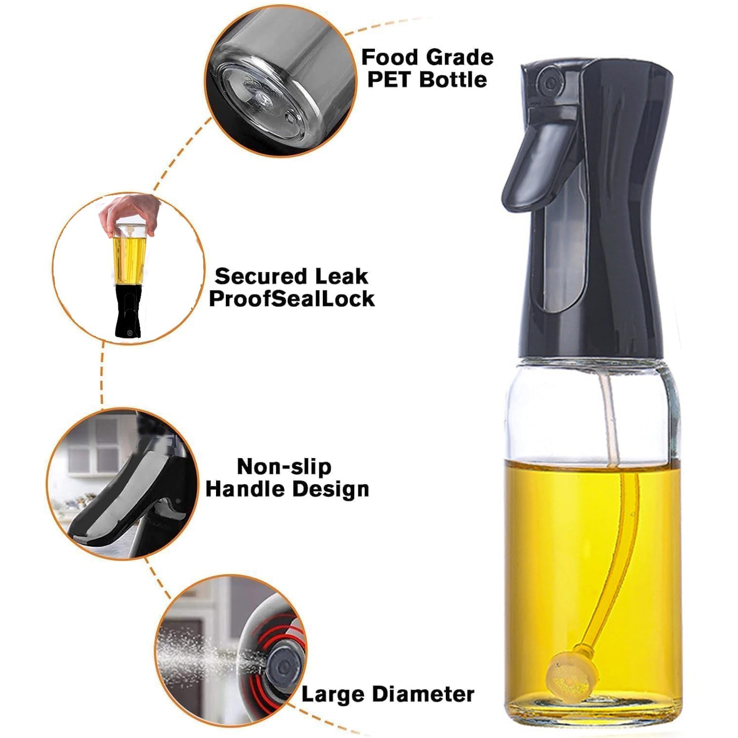 Glass Oil Spray Bottle - 300ml Fine Mist Sprayer for Cooking - Great Price - Image 5