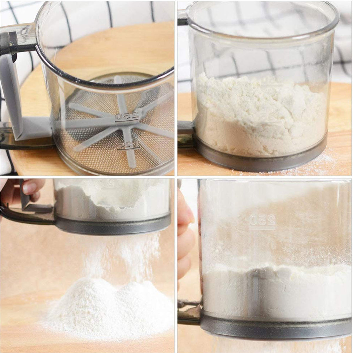 Plastic Flour Sieve Cup with Handle for Baking - Fine Mesh Sifter - Happy Price - Image 3
