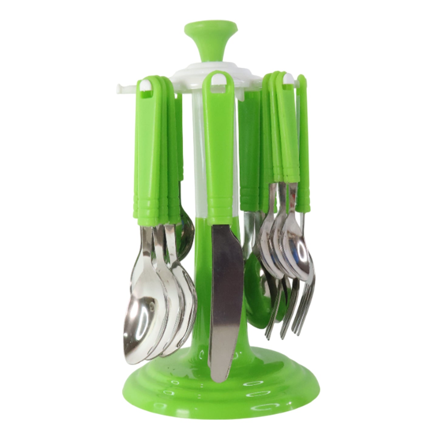 24 Piece Stainless Steel Cutlery Set with Rotating Stand - Happy Price - Image 4