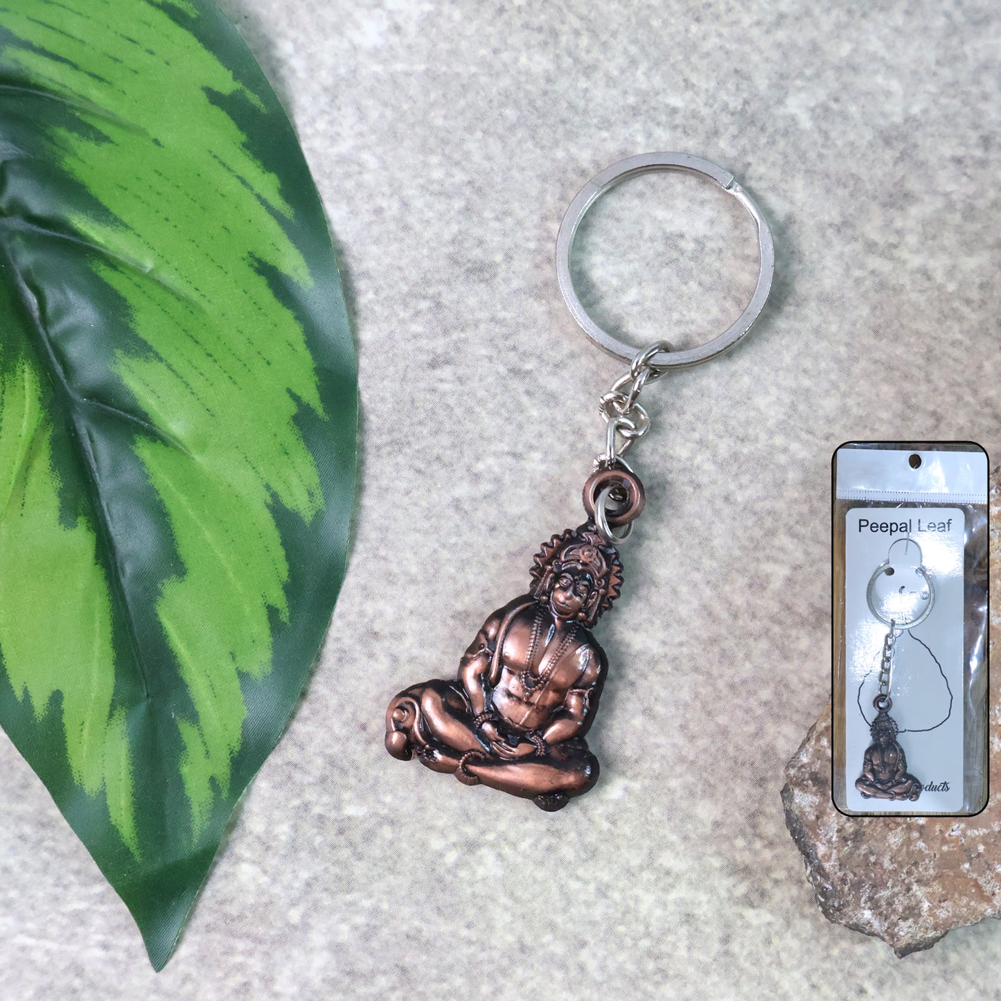 Hanuman Metal Keychain Set - 2 Pcs Mixed Design Antique Finish - Happy Price - Image 2