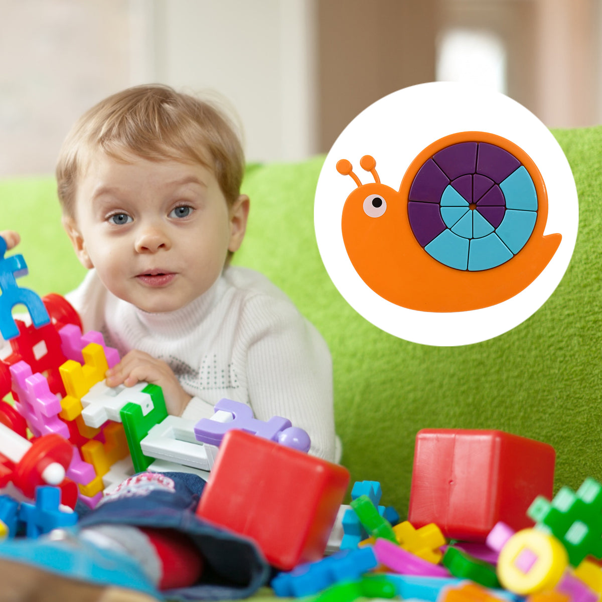 Toys Snail Puzzle Kids Mini Travel Puzzle Games Pre School Toys Develops Motor Reasoning Skills Stem Educational Toy Birthday Gifts 3 - 6 Year Kids Brain Games For Kids Building Blocks For Kids (Mix Color) - Happy Price - Image 6