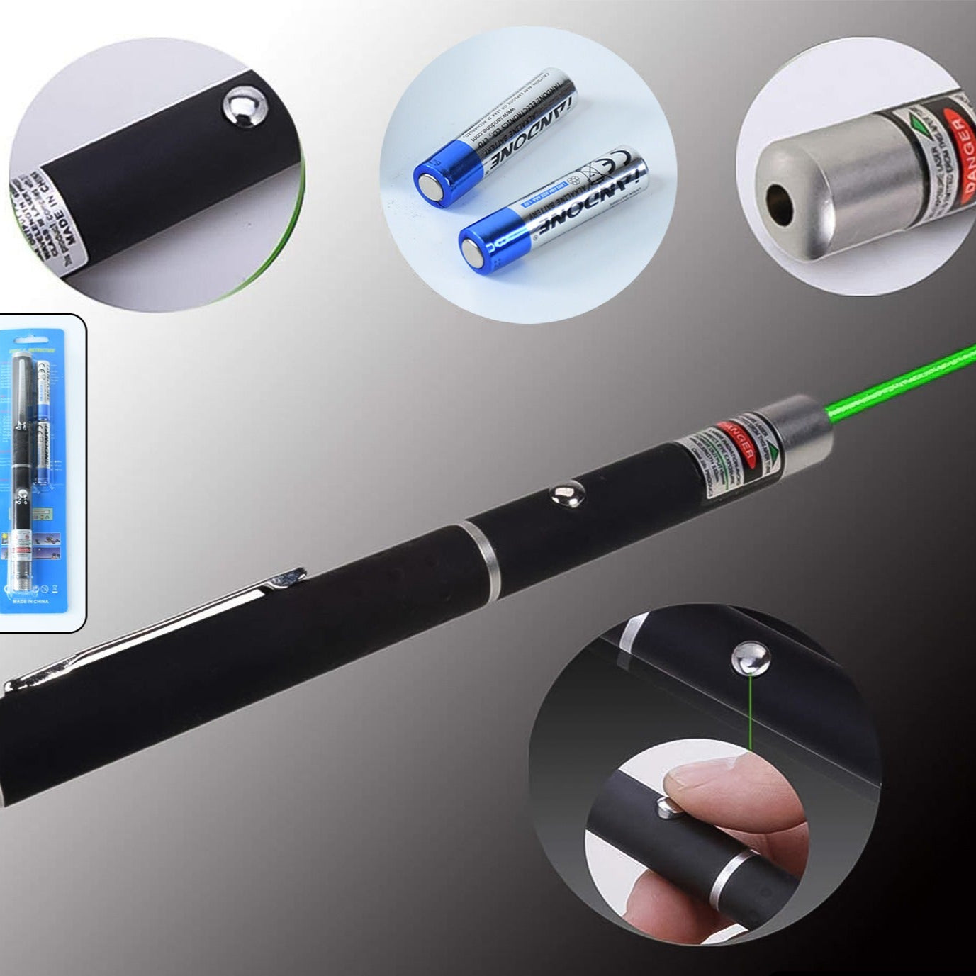 High-power Laser Pointer Pen With 2 Aa Batteries (1 Set) - Happy Price - Image 1