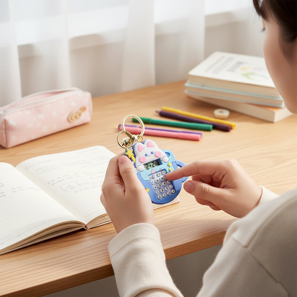 Cute Bunny Calculator Keychain with Mini Digital Display (1 Pc) - Happy Price - Image 6