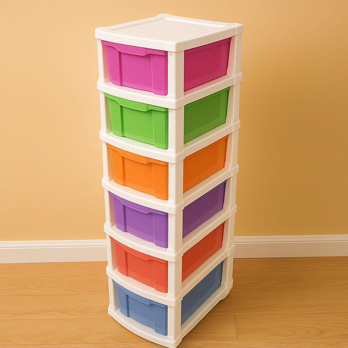 6-layer Multi-colored Plastic Storage Drawer Cabinet - Happy Price - Image 6