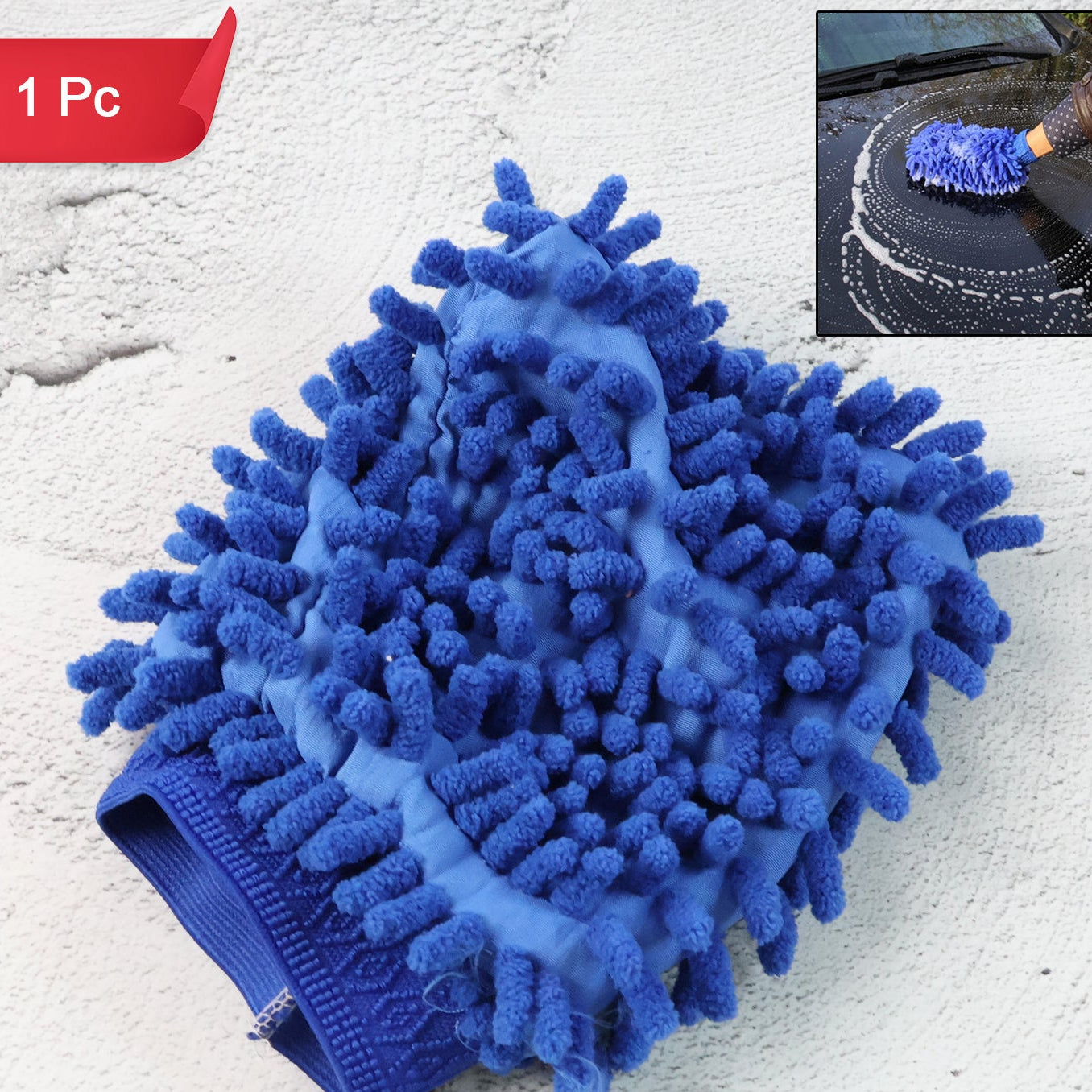 Microfiber Cleaning Mitt Glove (1 Pc) - Gentle & Absorbent for Cars & Home - Happy Price - Image 1