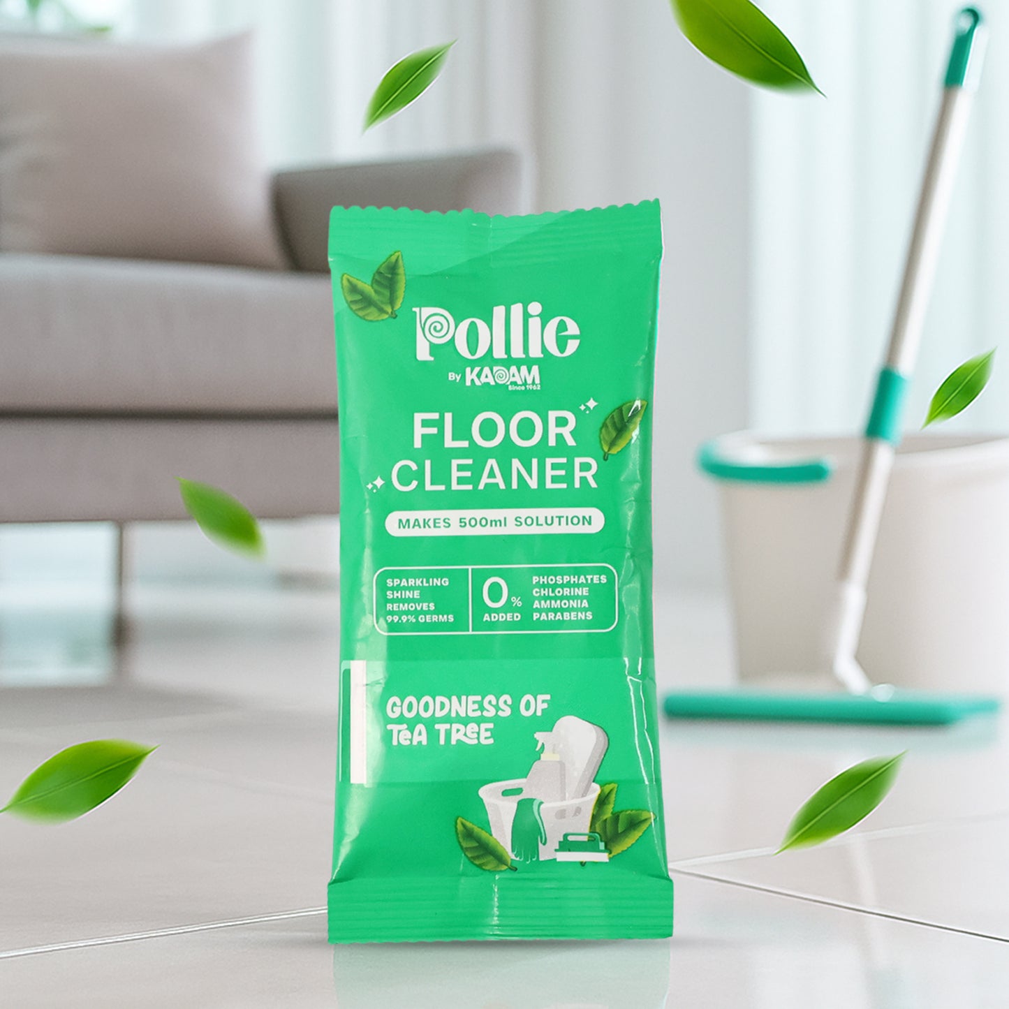 Pollic Kadam Concentrated Floor Cleaner Sachet - Tea Tree Fragrance (50 Gm) - Happy Price - Image 6