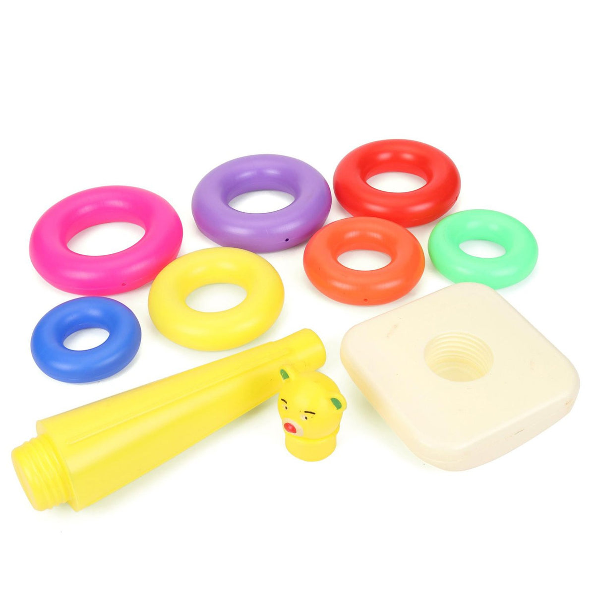 Plastic Baby Kids Teddy Stacking Ring Jumbo Stack Up Educational Toy 7pc - Happy Price - Image 2