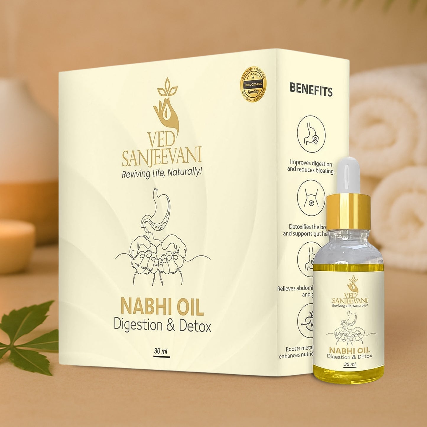 Ved Sanjeevani 30ml Ayurvedic Nabhi Oil For Digestion Detox (30ml 1 Pc) - Happy Price - Image 3