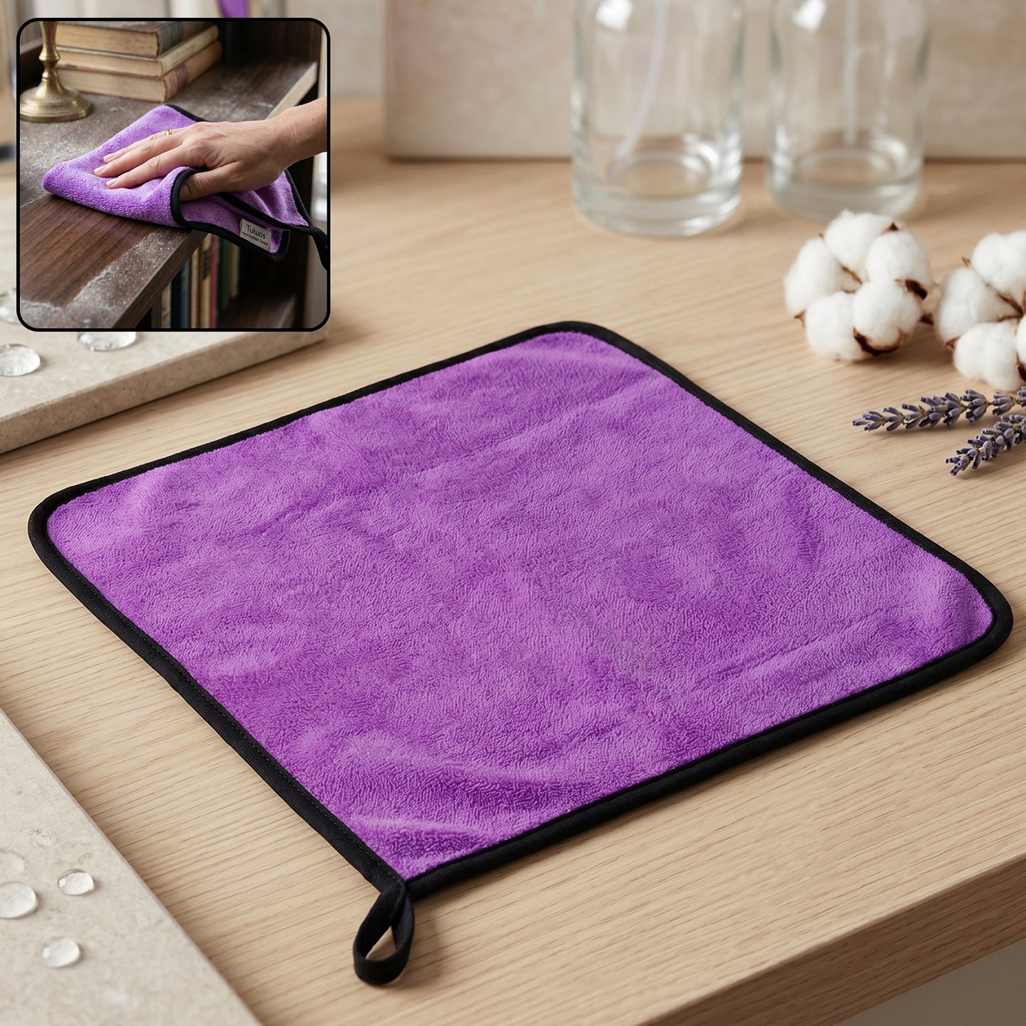 Microfiber Cleaning Cloth 40x40cm for Home & Kitchen - 1 Pc - Happy Price - Image 2
