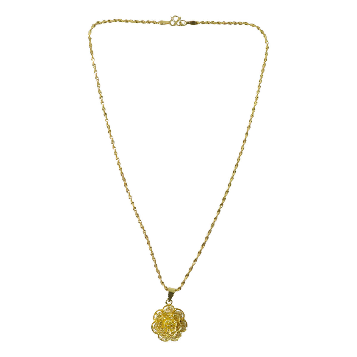 Gold Plated Floral Pendant Necklace for Women (1 Pc) - Happy Price - Image 4
