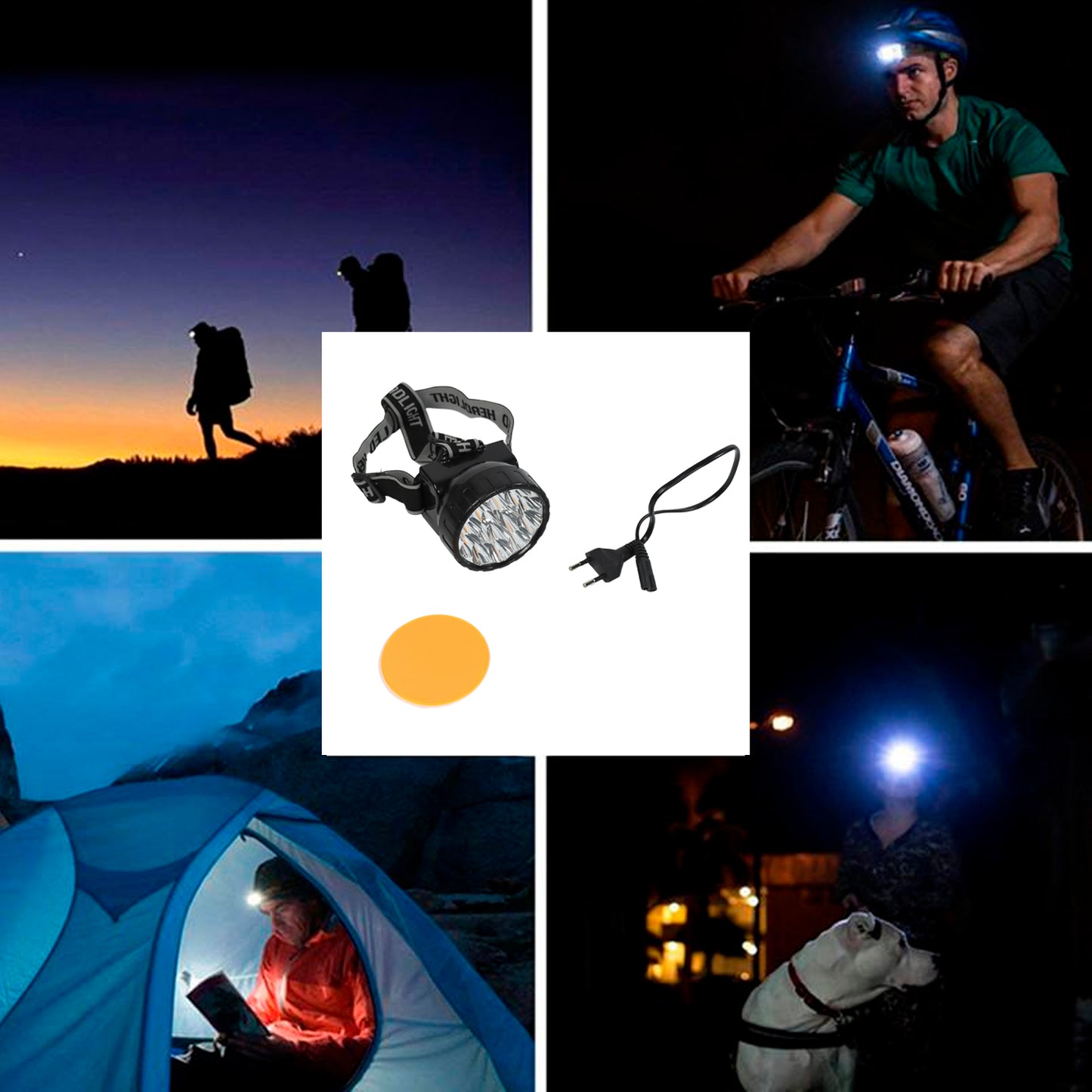 Head Lamp 15 Led Long Range Rechargeable Headlamp Adjustment Lamp Use For Farmers Fishing Camping Hiking Trekking Cycling - Happy Price - Image 5