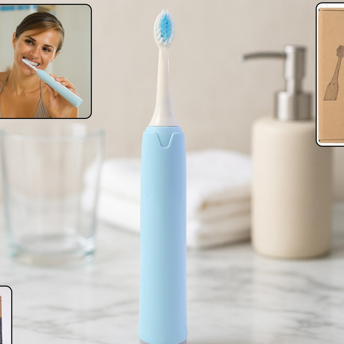Portable Electric Toothbrush with Soft Bristles - Battery Operated, 1 Pc - Happy Price - Image 1