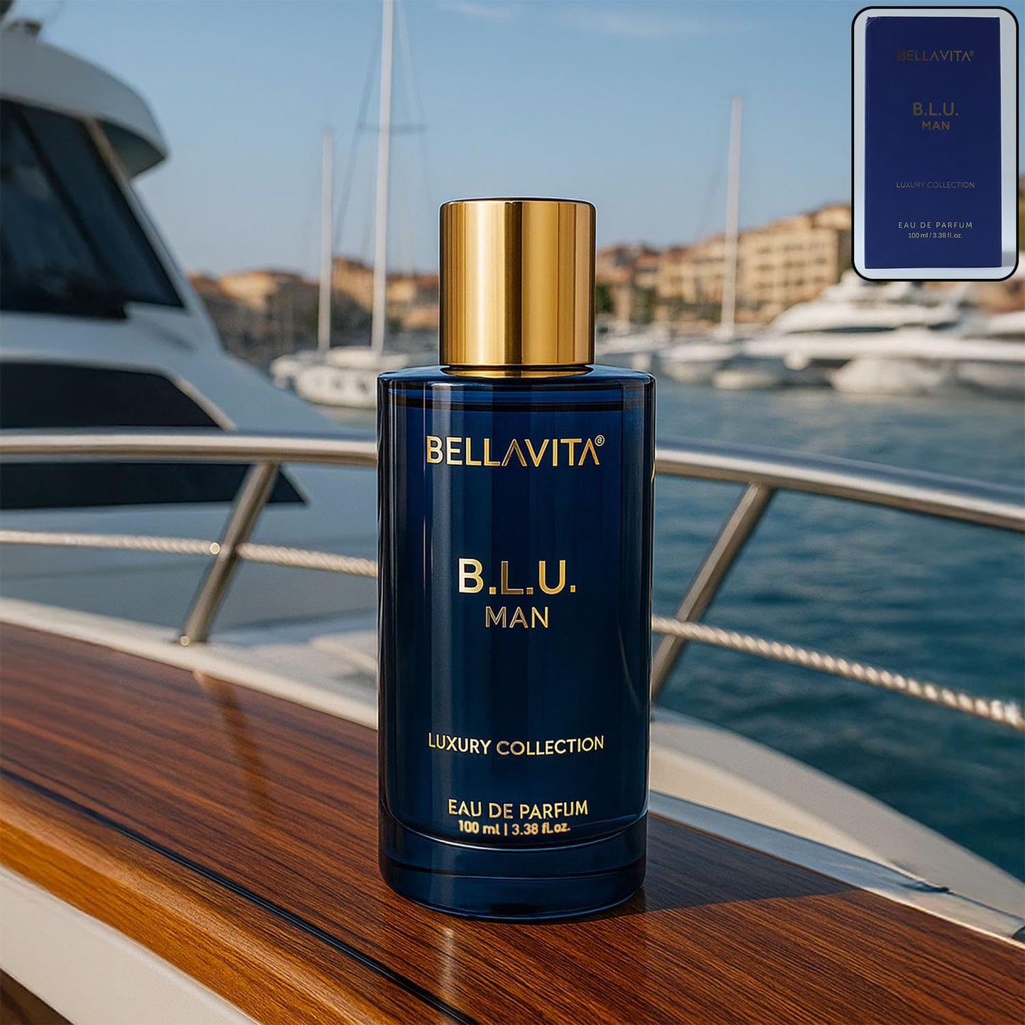 Bellavita B.L.U. Man Eau De Parfum 100 ML - Fresh Aquatic Scent for Men - Great Price - Image 2