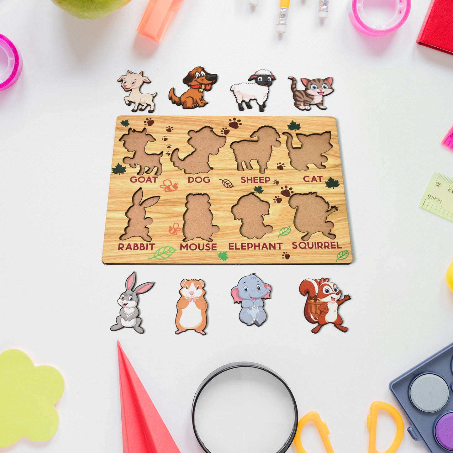 Wooden Animal Puzzle Learning Educational Board (1 Set 2820 Cm) - Happy Price - Image 4
