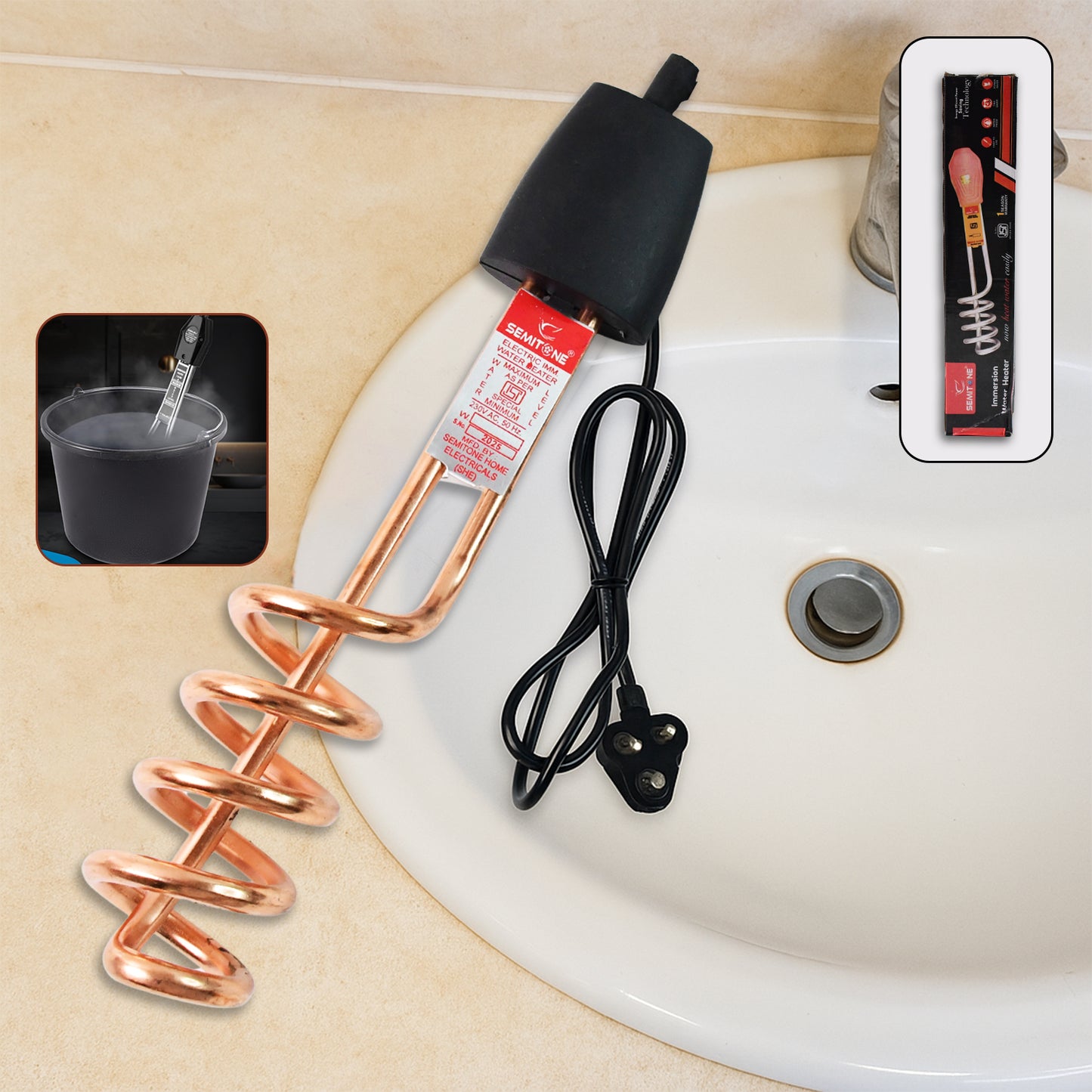 Portable Immersion Water Heater Rod with Copper Element & Shockproof Handle - Happy Price - Image 6