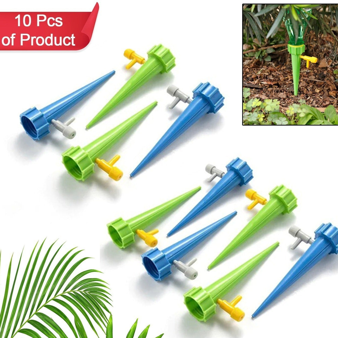 Plant Watering Spikes Self Watering Spikes Water Dripper For Plants Adjustable Plant Watering Devices With Slow Release Control Valve Switch - Happy Price - Image 1