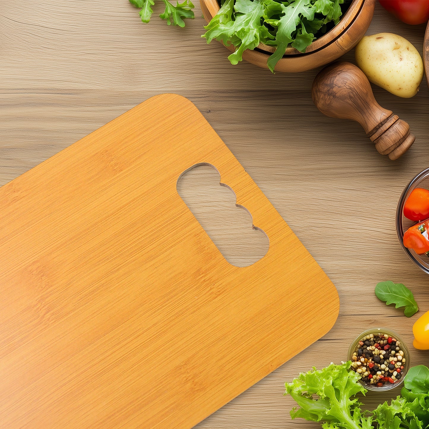 Natural Wood Cutting Board for Kitchen - Vegetable & Meat Prep - Happy Price - Image 6