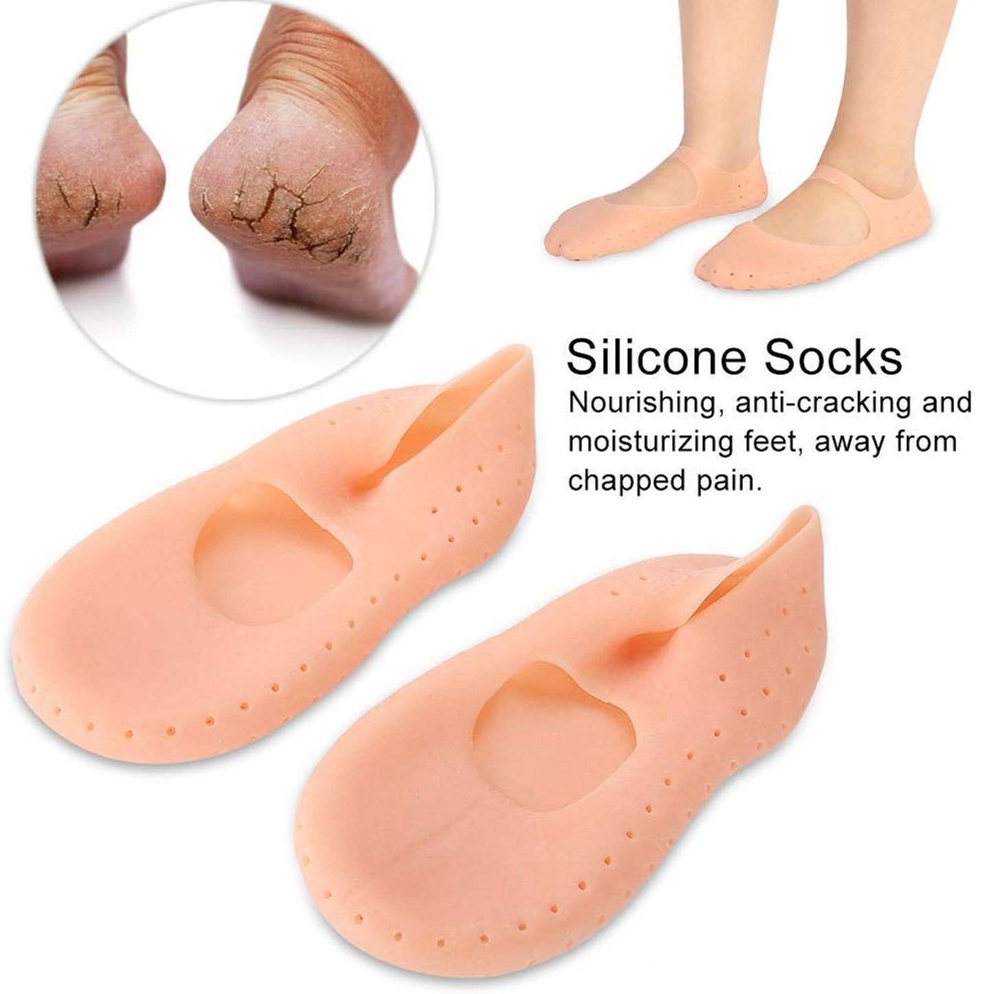 Anti Crack Silicone Gel Foot Protector Moisturising Socks - Happy Price - Image 4