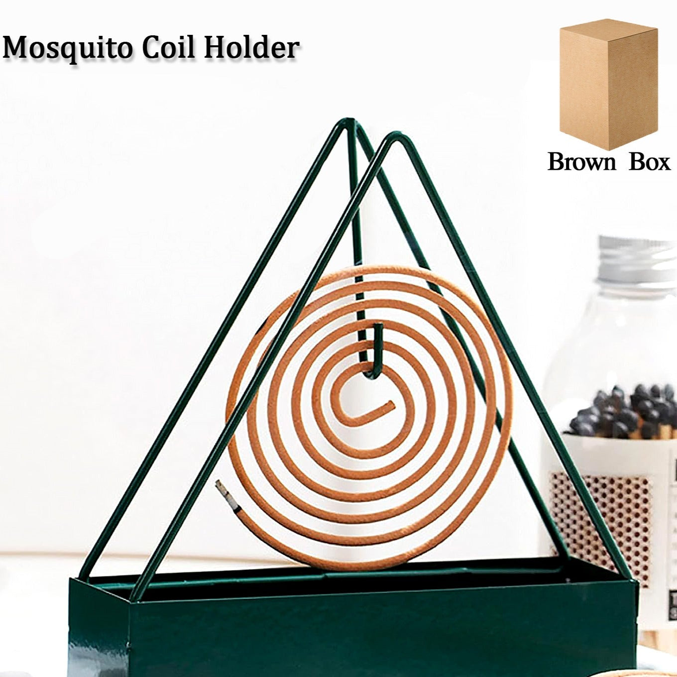 Mosquito Coil Holder Frame Triangular Shape Iron Mosquito Incense Holder Mosquito Repellent Incense Holder Hanging Mosquito Repellent Outdoor Stylish Mosquito Repellent Incense Holder - Happy Price - Image 1