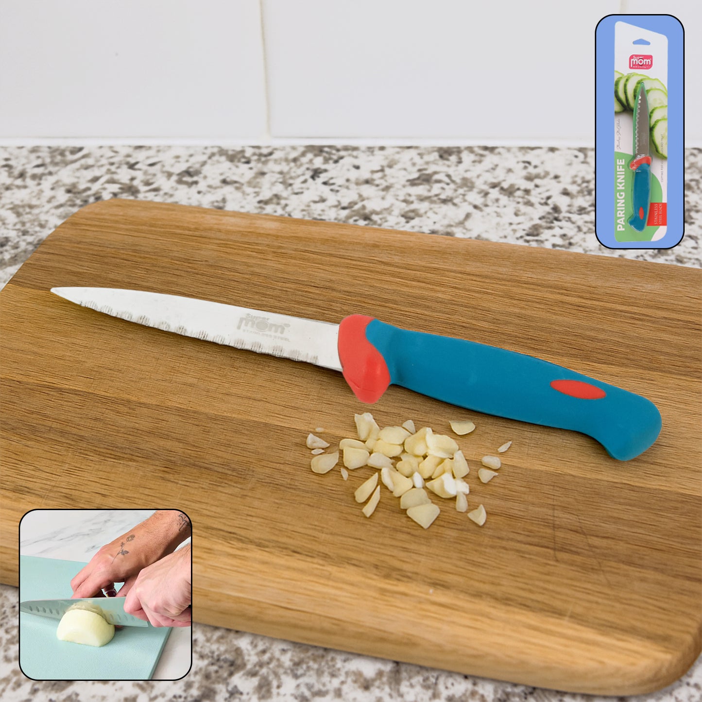 Premium Stainless Steel Paring Knife with Anti-Slip Handle - 1 Pc - Happy Price - Image 3