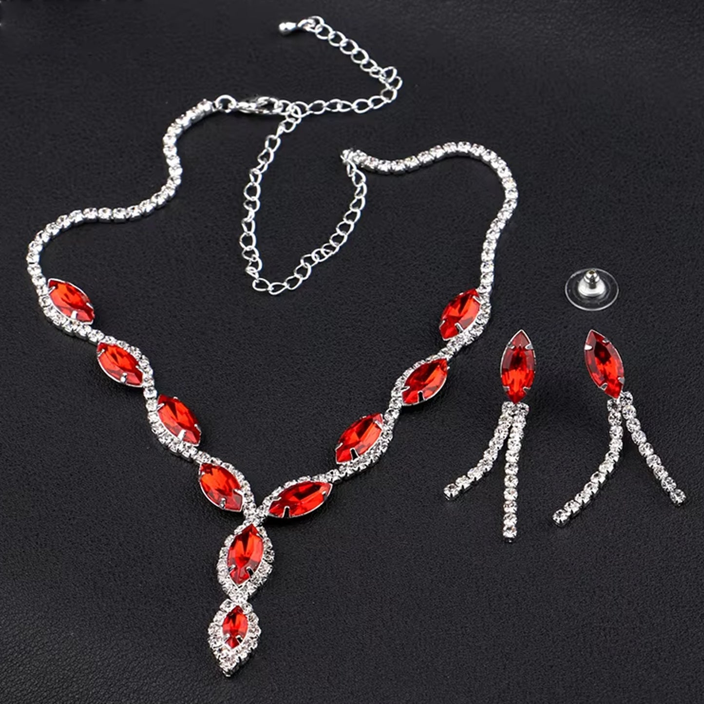 Necklace And Earrings Set Wedding Jewelry Set (1 Set Mix Color) - Happy Price - Image 6