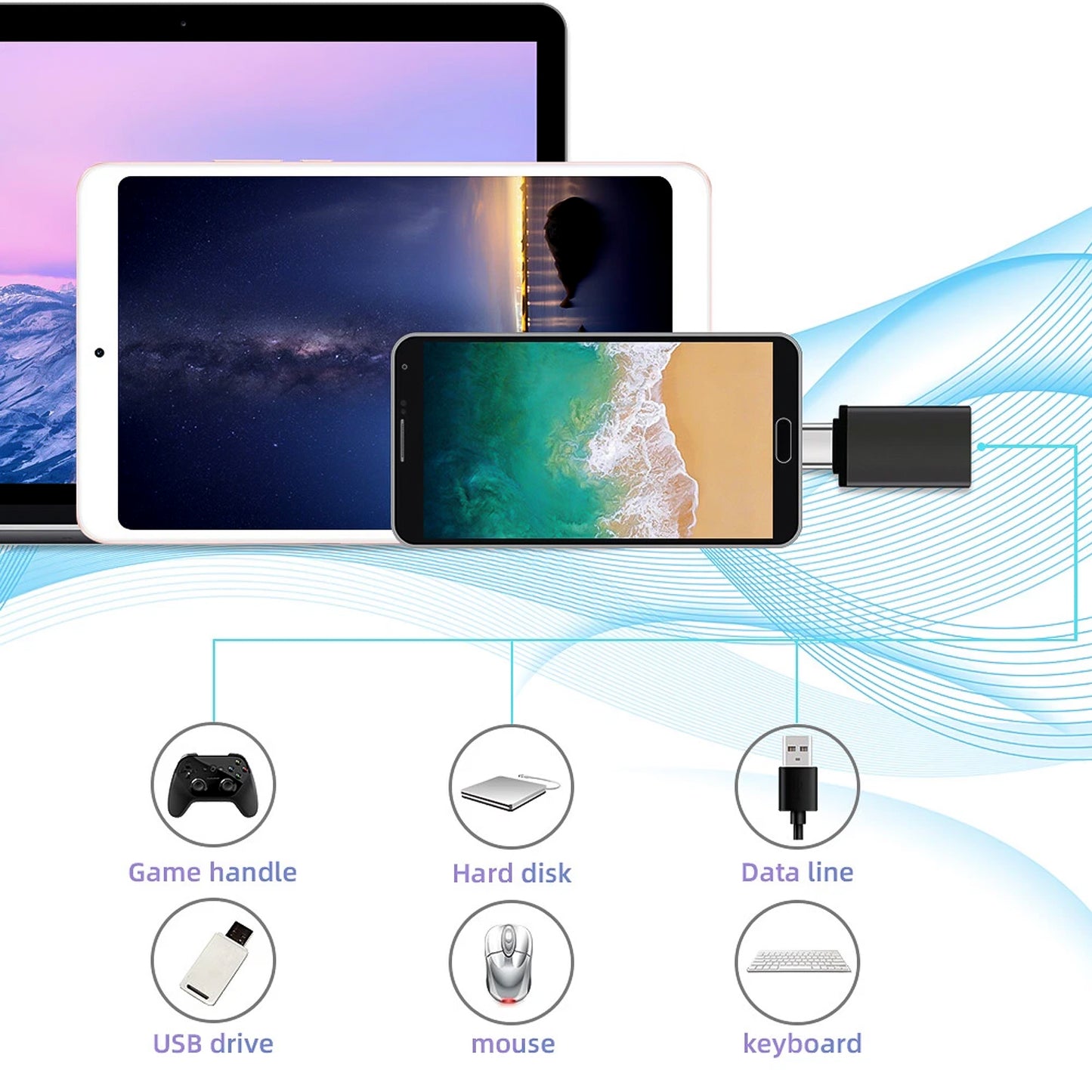 USB-C OTG Adapter for Pen Drives & Card Readers - 1 Pc - Happy Price - Image 4