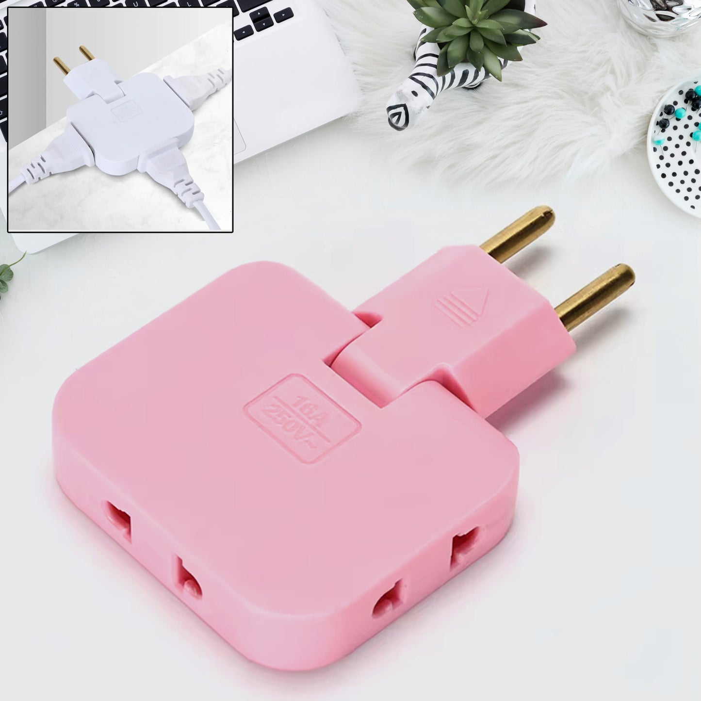 Wireless 3 In 1 Foldable Wall Plug Adapter Socket Converter (1 Pc) - Happy Price - Image 6