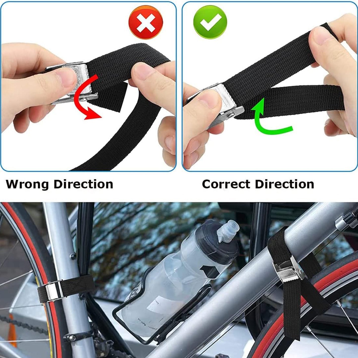 2 Pcs Luggage Securing Straps - 75 cm Adjustable Cargo Belts with Metal Buckles - Happy Price - Image 3