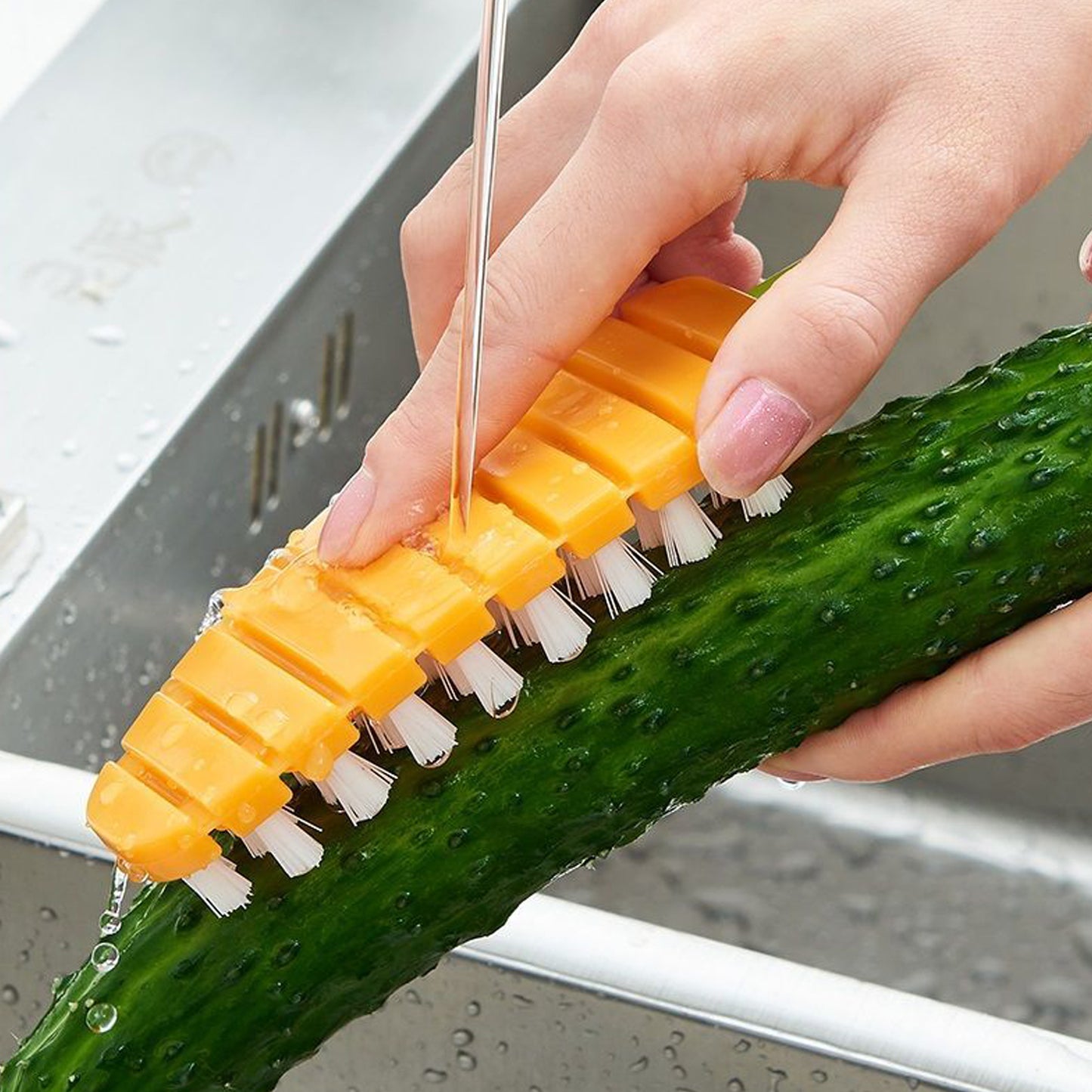 Vegetable Scrubbing Brush Vegetable Scrubber Nontoxic Fruit Brush Carrot Shape Vegetable Brush For Potato For Vegetable - Happy Price - Image 2