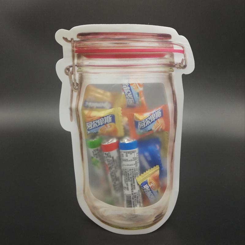 Reusable Airtight Seal Plastic Food Storage Mason Jar Zipper (500ml) - Happy Price - Image 6