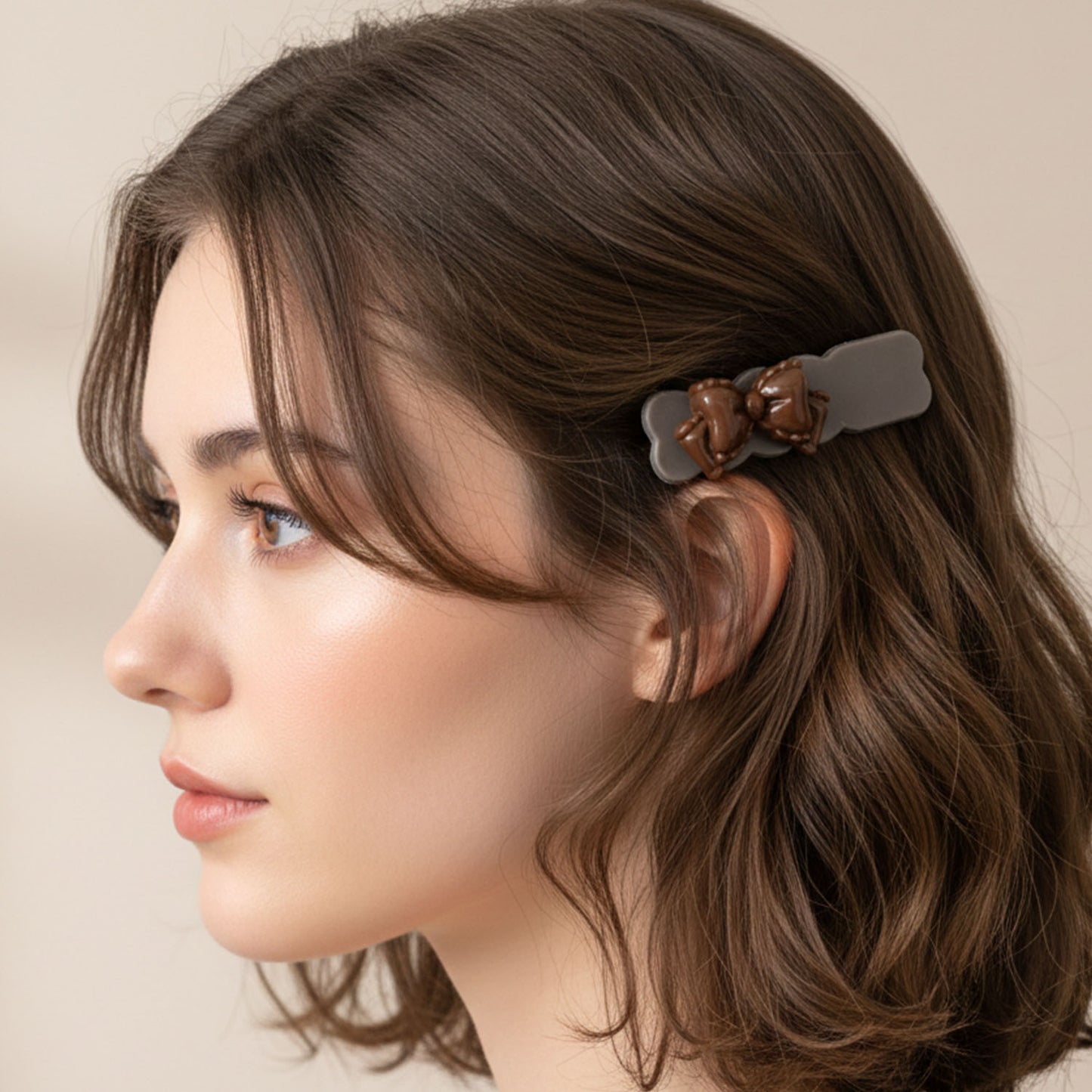 4 Piece Bow Design Hair Clips Set for Women & Girls - Happy Price - Image 3