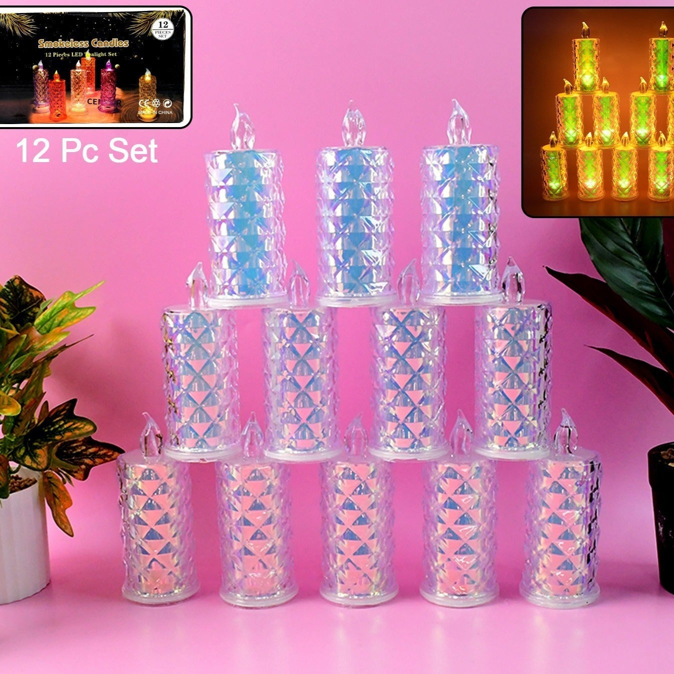 Smokeless Led Candles (12 Pc) - Happy Price - Image 1