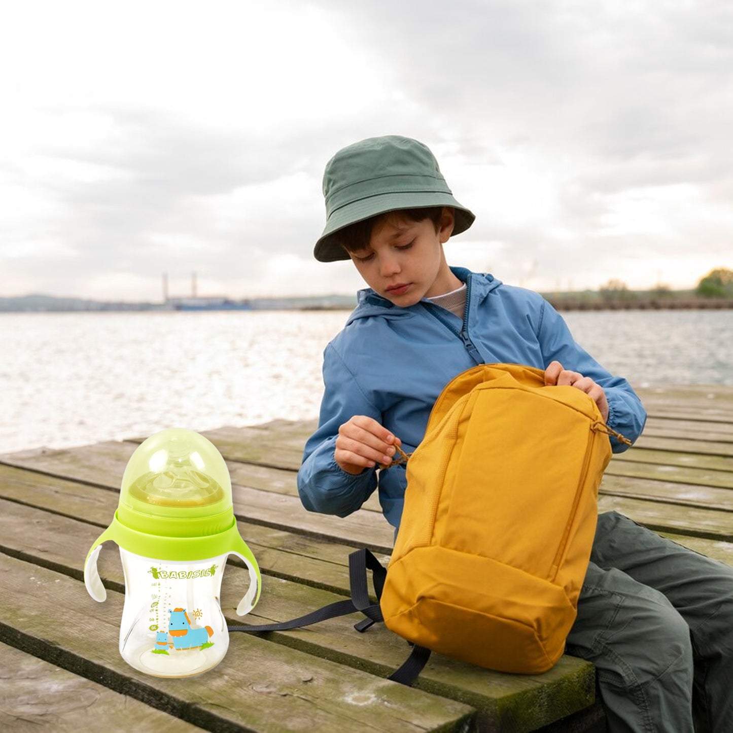 Plastic Baby Feeding Bottle With Handles Straw (300 Ml 1 Pc) - Happy Price - Image 6