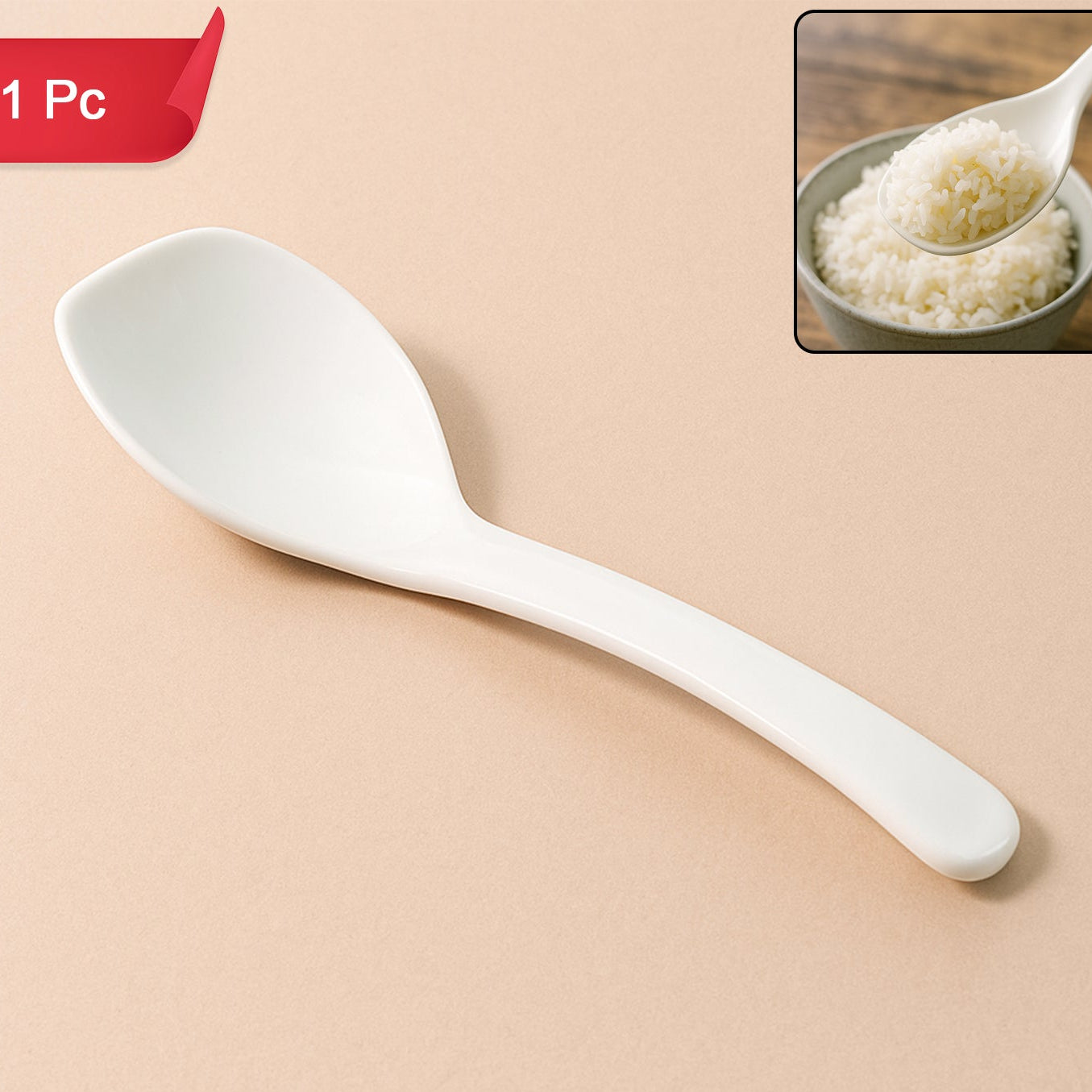 Non-Stick Rice Serving Spoon (1 Pc) - Heat Resistant, Ergonomic Handle - Happy Price - Image 1